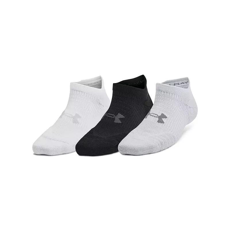 Women's Under Armour UA Play Up 3-Pack No-Show Tab Socks, Size: Medium, Black Product Image