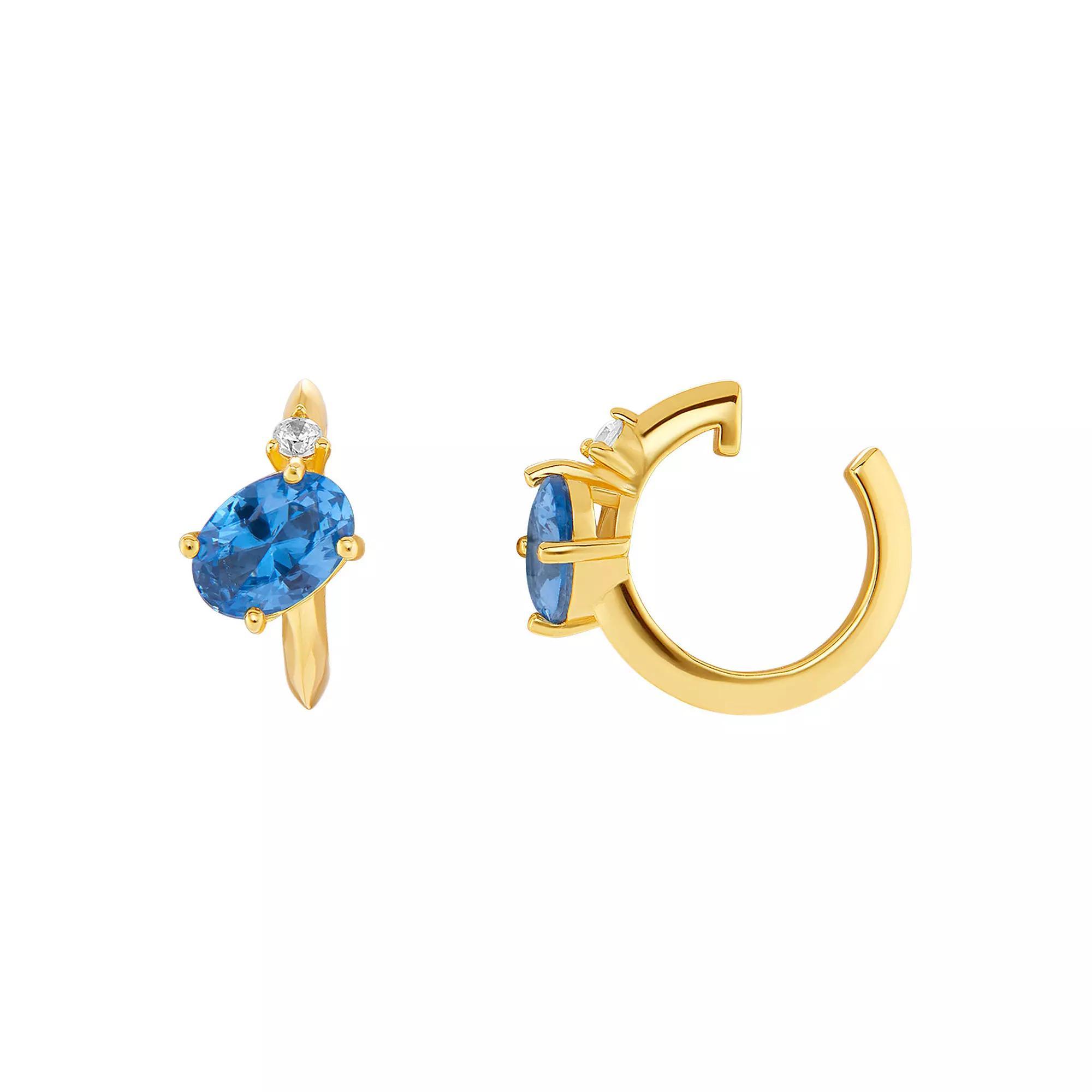 PRIMROSE Sterling Silver Cubic Zirconia Birthstone Ear Cuff, Women's, Gold Tone December Product Image
