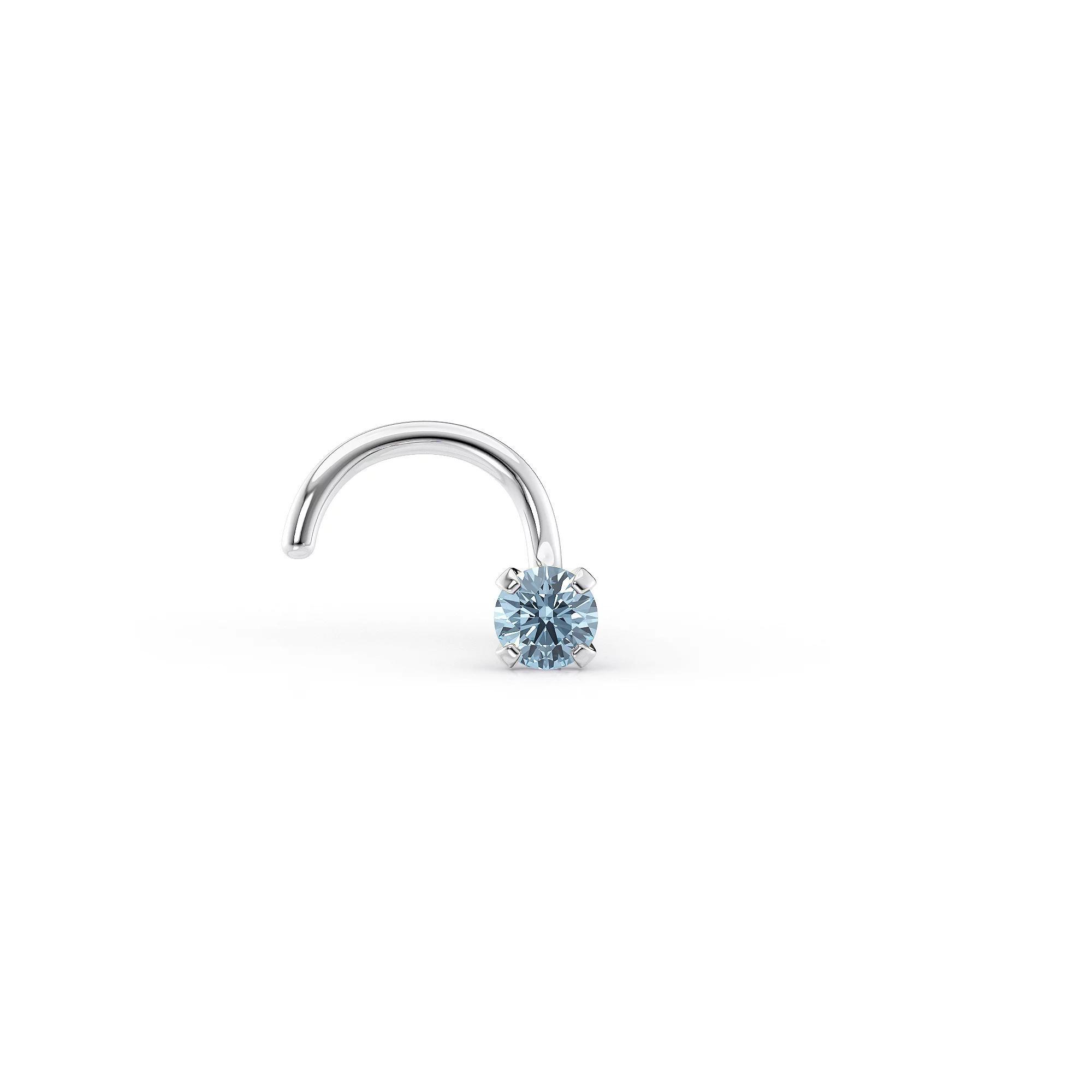 Lila Moon 14k Gold Cubic Zirconia Curved Sun Nose Stud, Women's Product Image