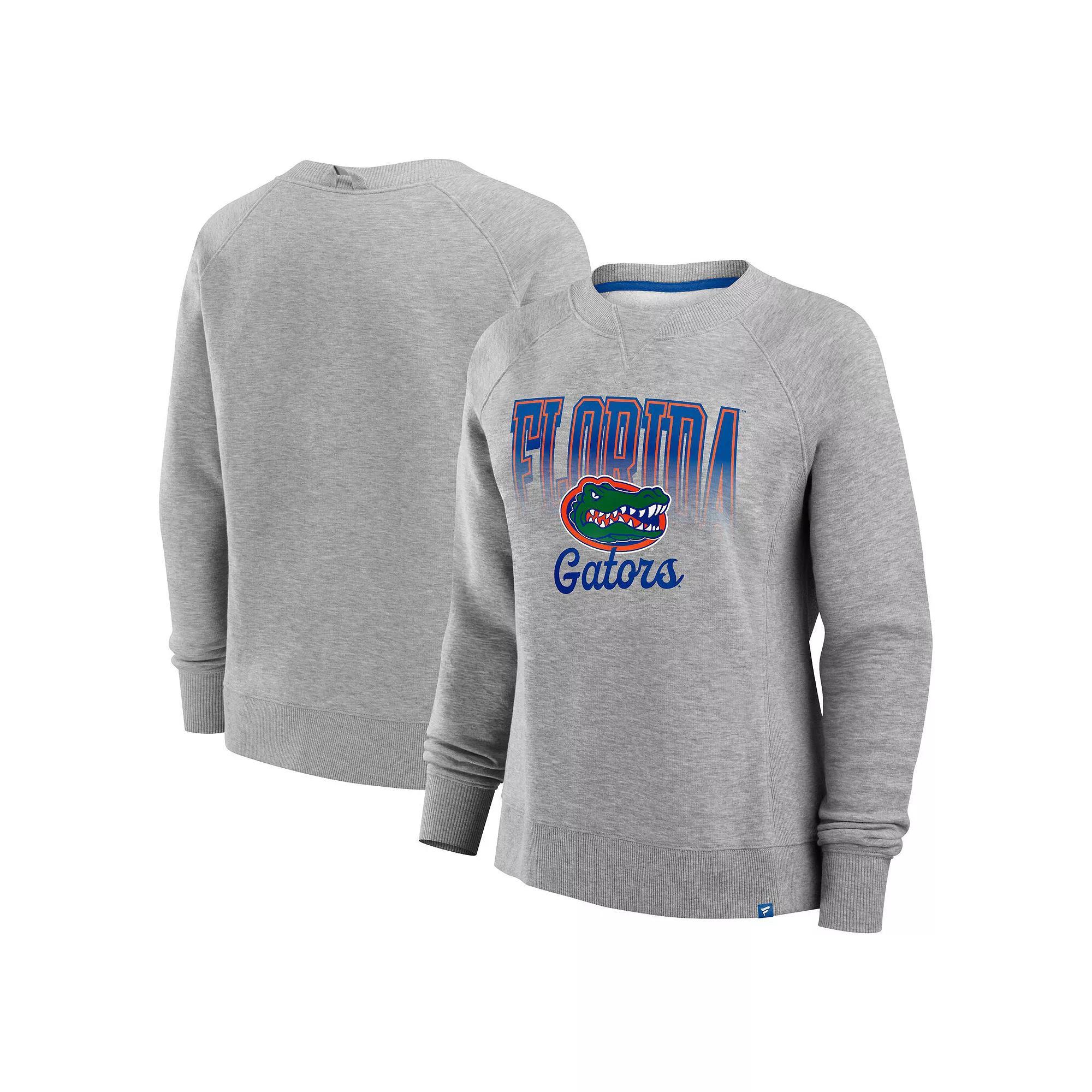 Women's Fanatics Heather Gray Florida Gators Training Camp Hit Hard Fleece Pullover Sweatshirt, Size: 3XL, Grey Product Image