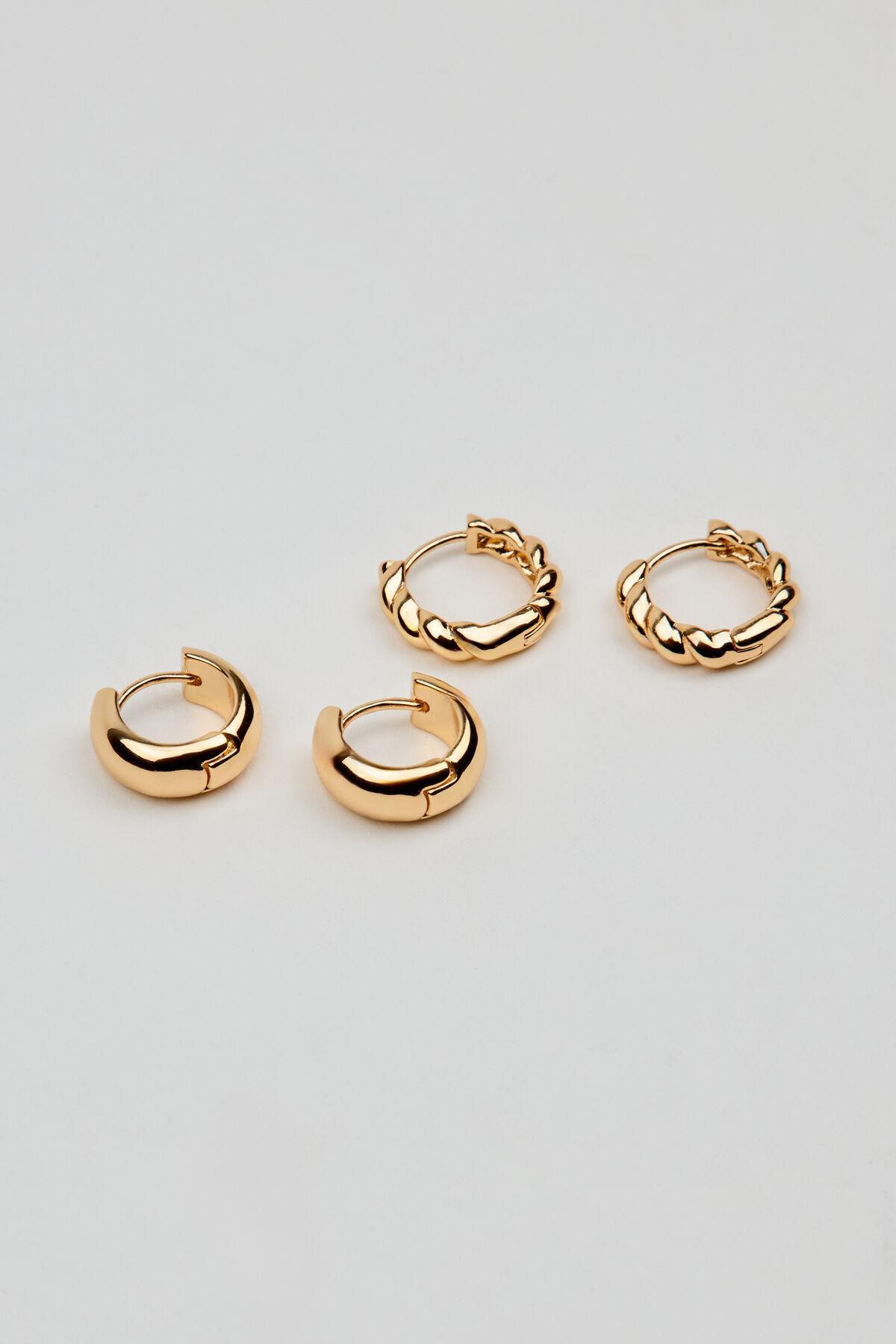 2 Pack Twisted & Smooth Huggy Earrings Product Image