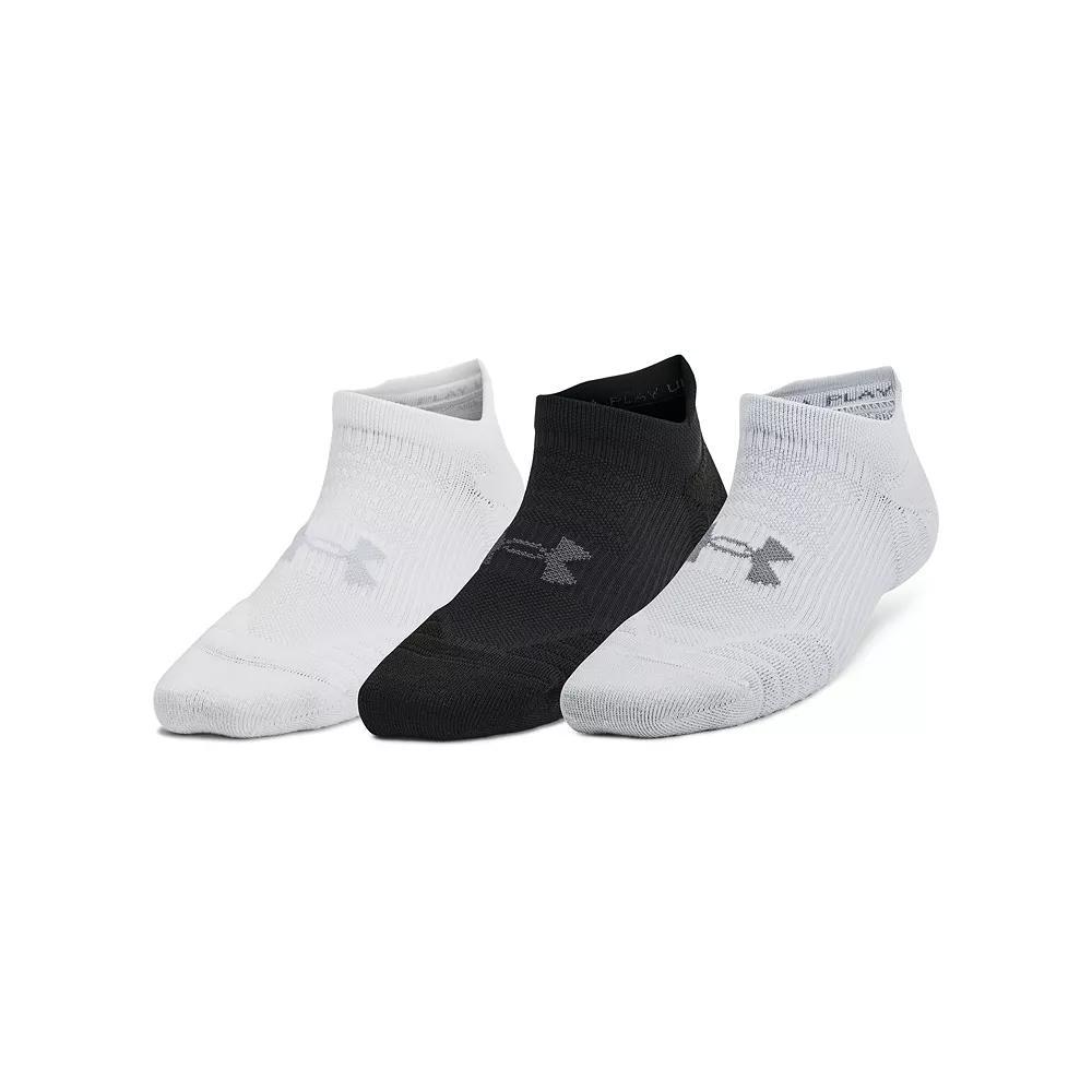 Women's Under Armour UA Play Up 3-Pack No-Show Tab Socks, Size: Medium, Black Product Image