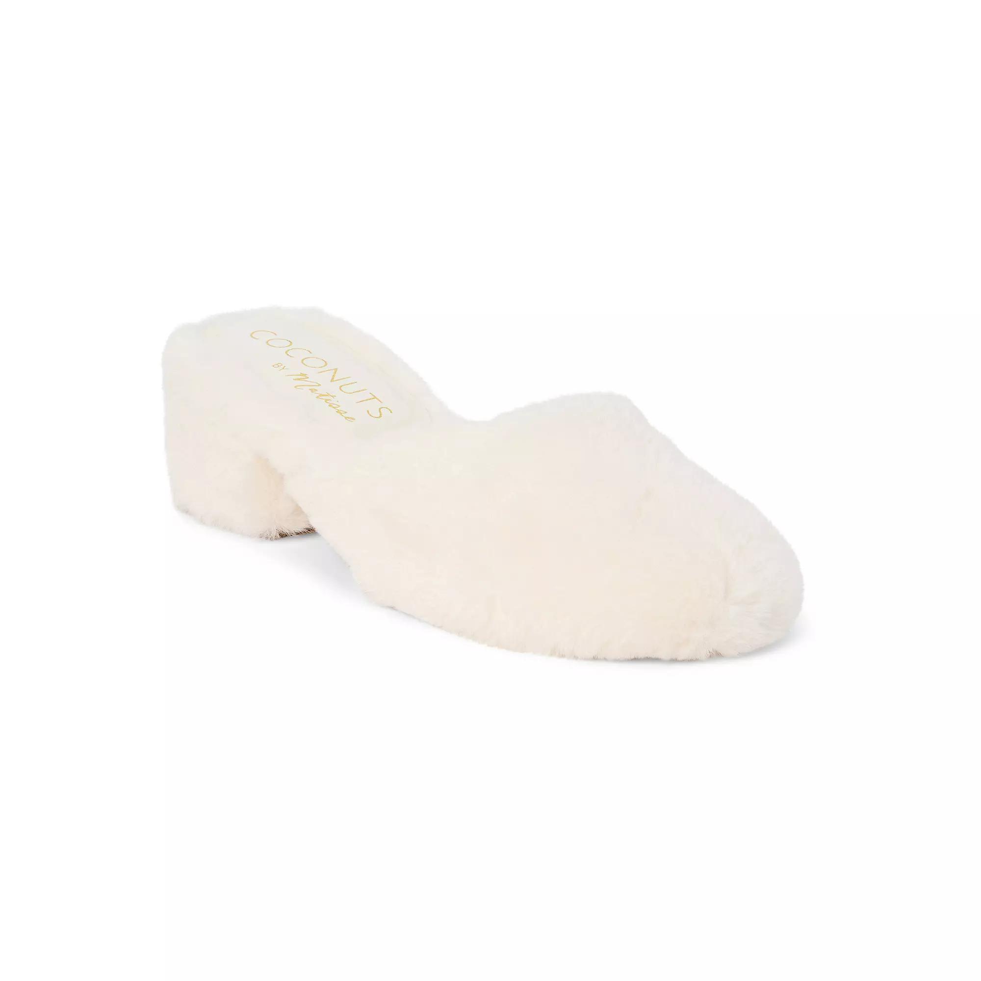 Coconuts Womens Teddy Faux Fur Mule Pump Product Image