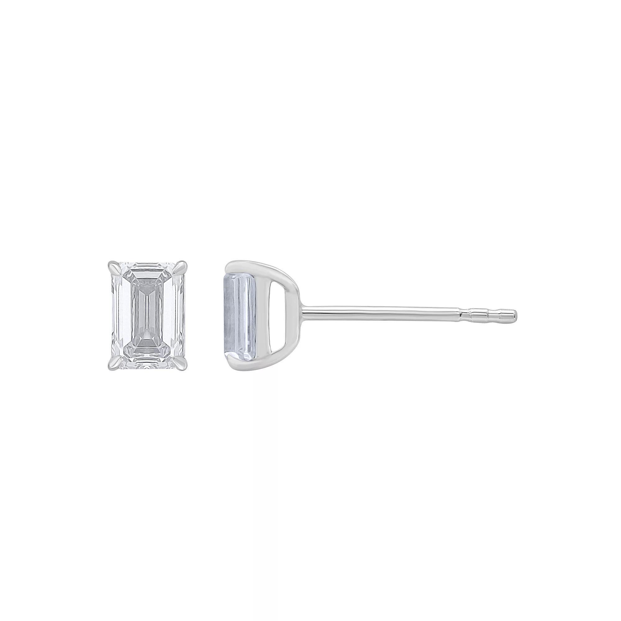 Diamond Medley 14k White Gold 1 Carat T.W. Lab-Grown Diamond Stud Earrings, Women's, 14k Whgold Product Image