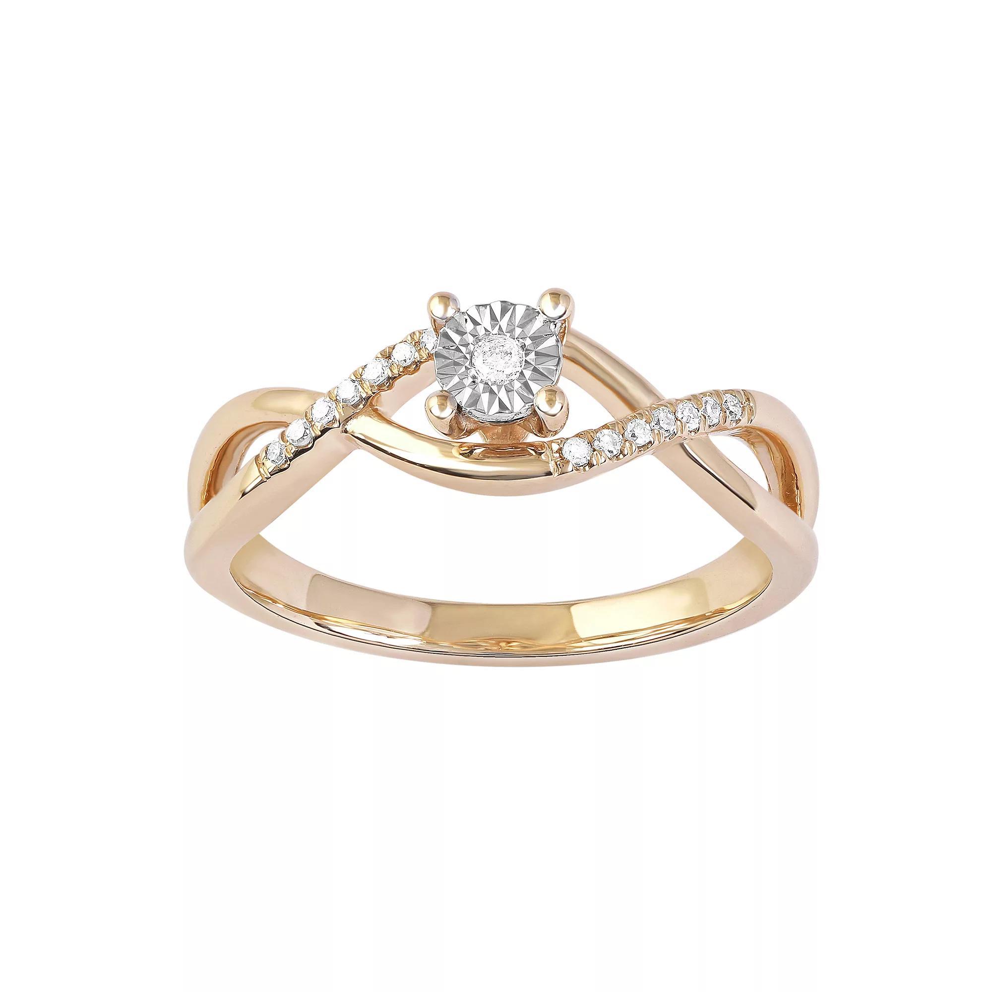 DeCouer Diamond Accent Crossover Promise Ring, Women's, Size: 9, Silver Tone Product Image