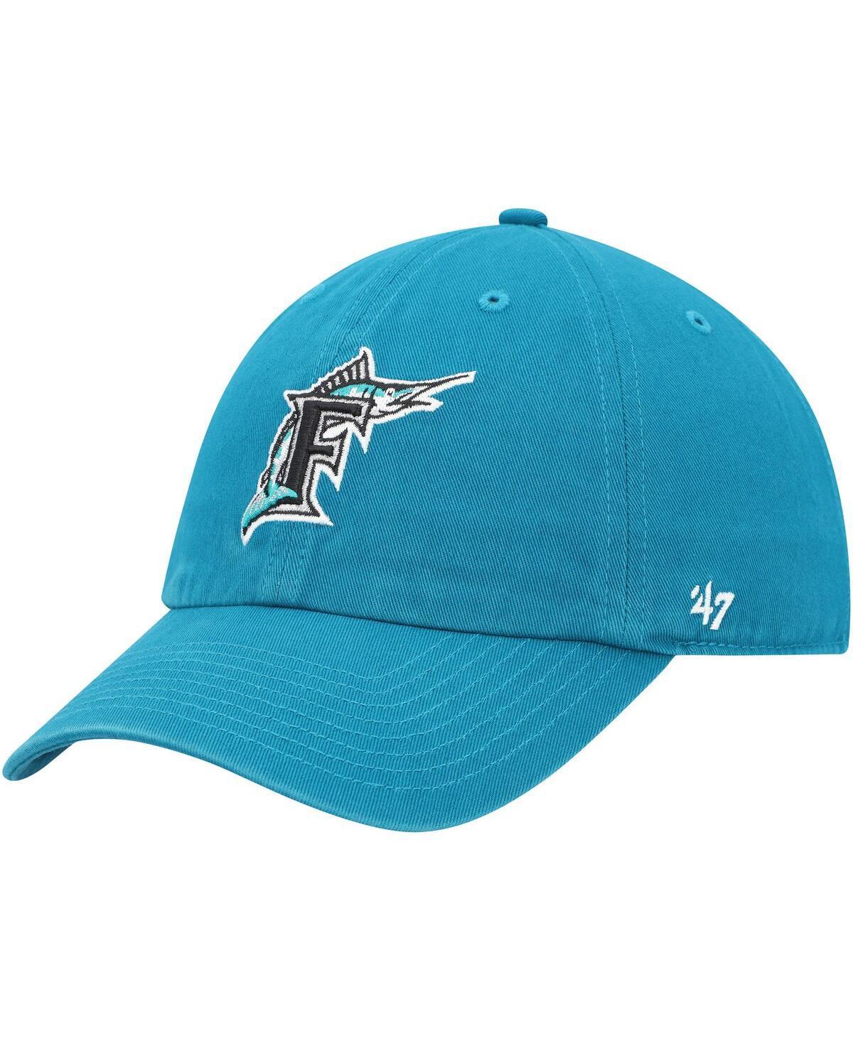 Men's '47 Teal Florida Marlins Cooperstown Collection Clean Up Adjustable Hat, Mlb Blue Product Image