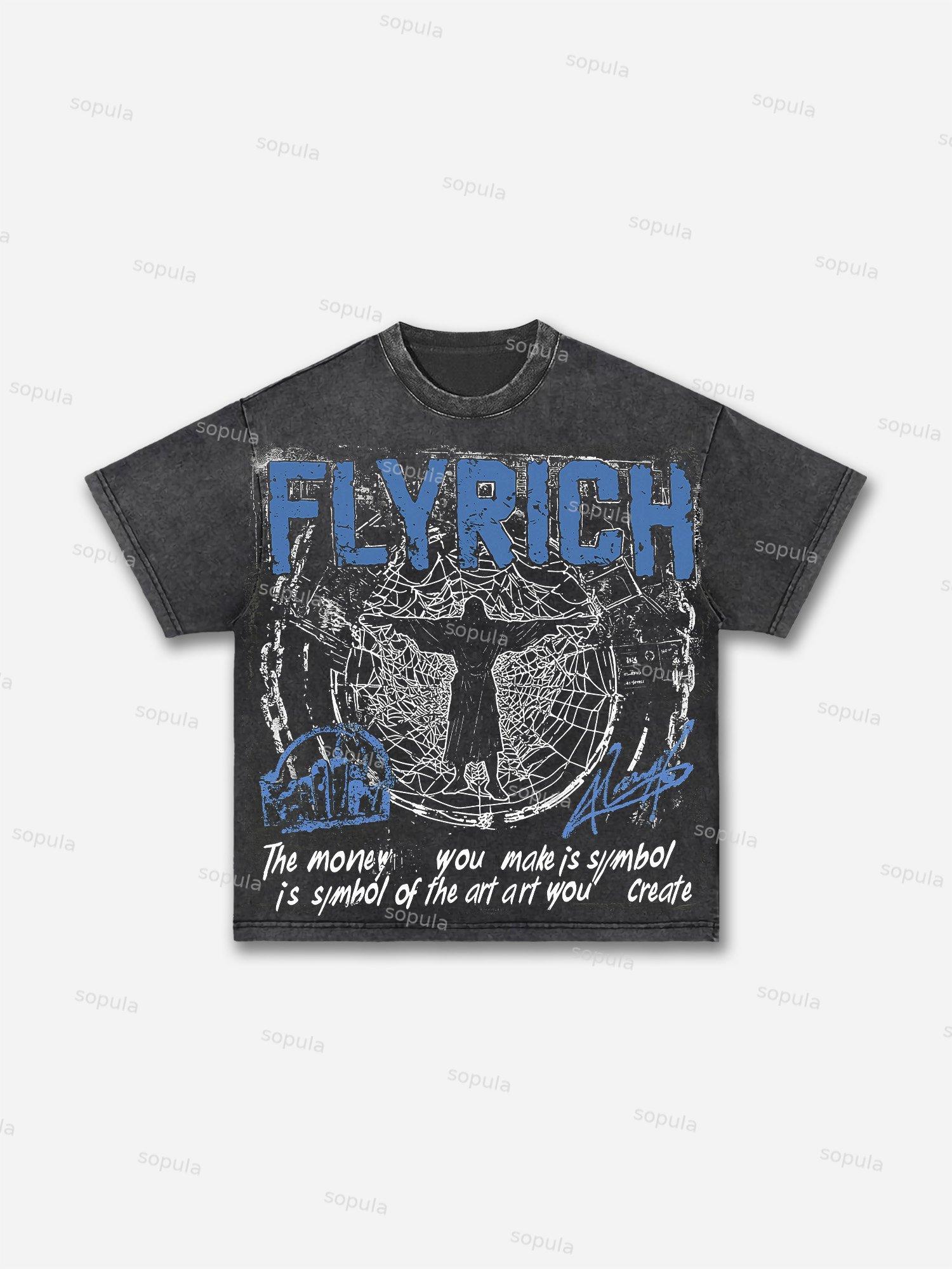 Vintage God Redeems Graphic Print Acid Wash T-shirt Product Image