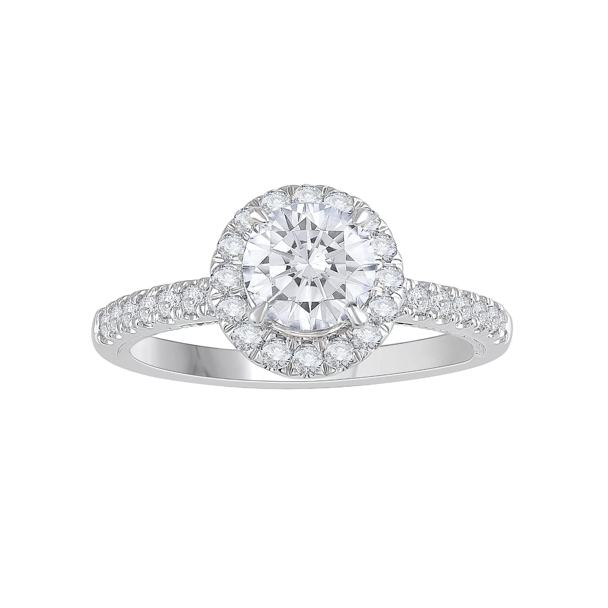 Diamond Medley 14k White Gold 1 3/8 Carat T.W. Lab-Grown Diamond Engagement Ring, Women's, Size: 7, 14k Whgold Product Image