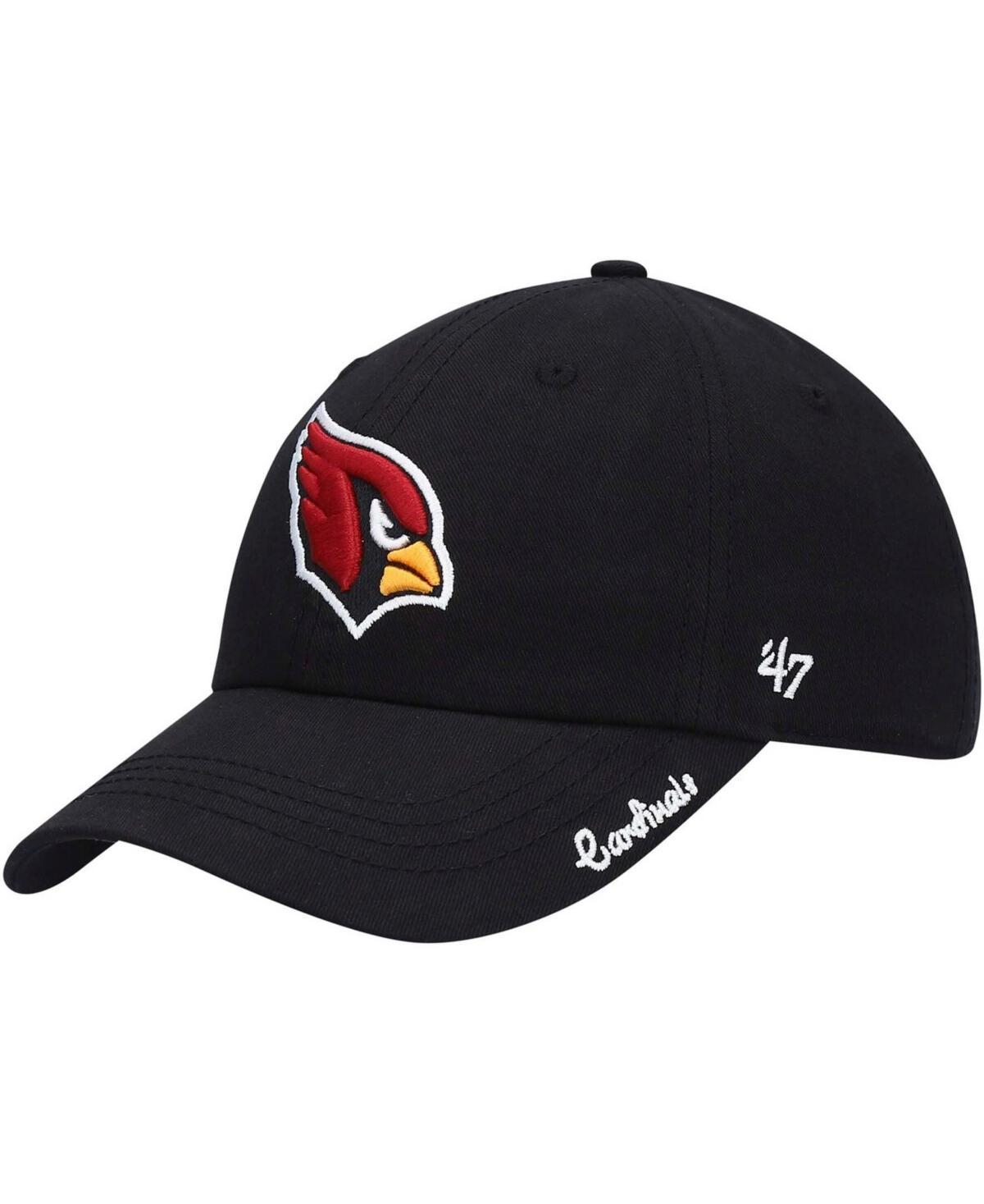 Women's '47 Black Arizona Cardinals Miata Clean Up Primary Adjustable Hat Product Image