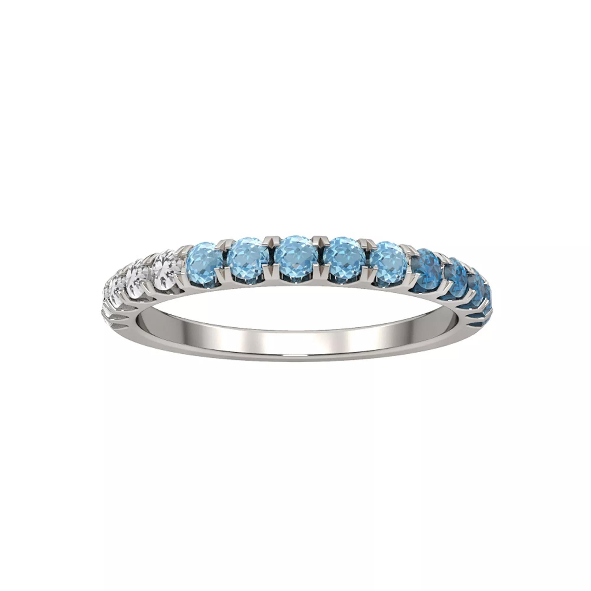 Sterling Silver Blue Topaz Ombre Band Ring, Women's, Size: 7 Product Image