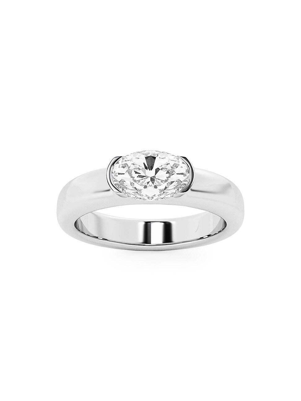 Womens 14K Yellow Gold & 1.00 TCW Lab-Grown Diamond Stackable Ring Product Image