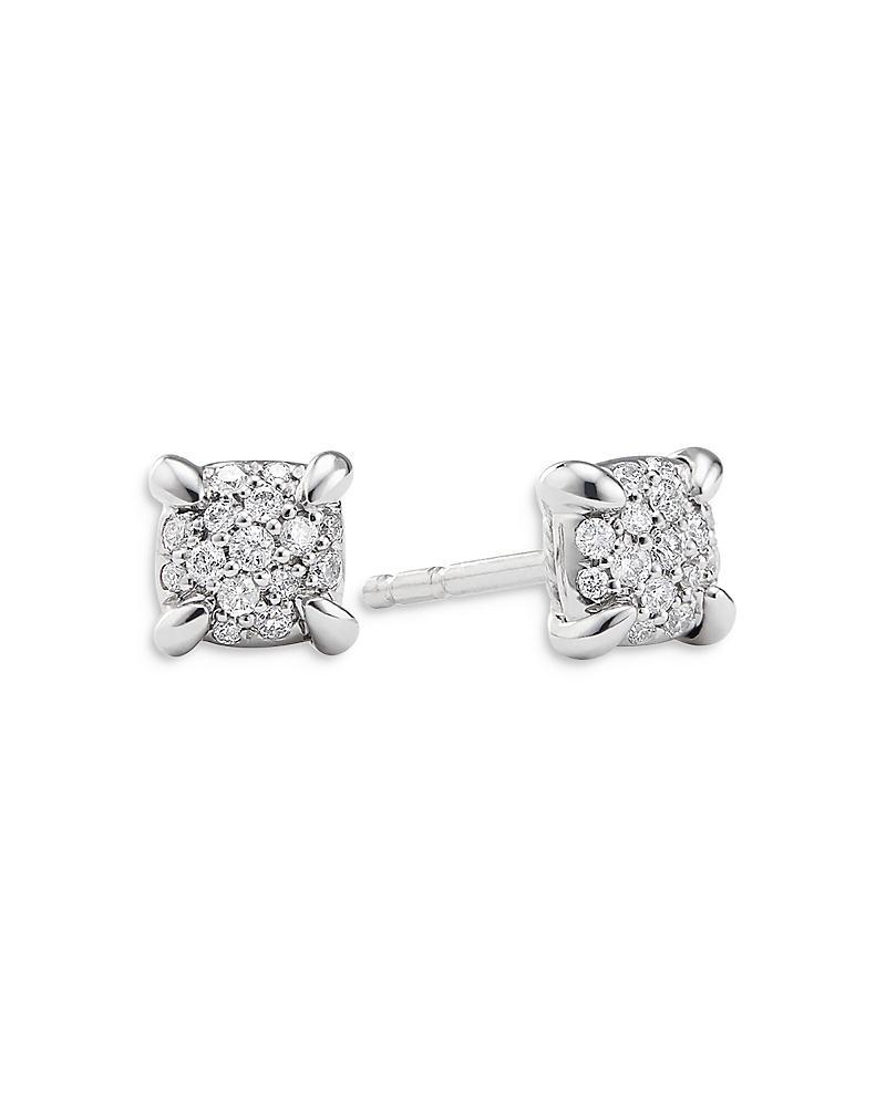 David Yurman 18K White Gold Precious Chatelaine Diamond Cluster Stud Earrings Product Image