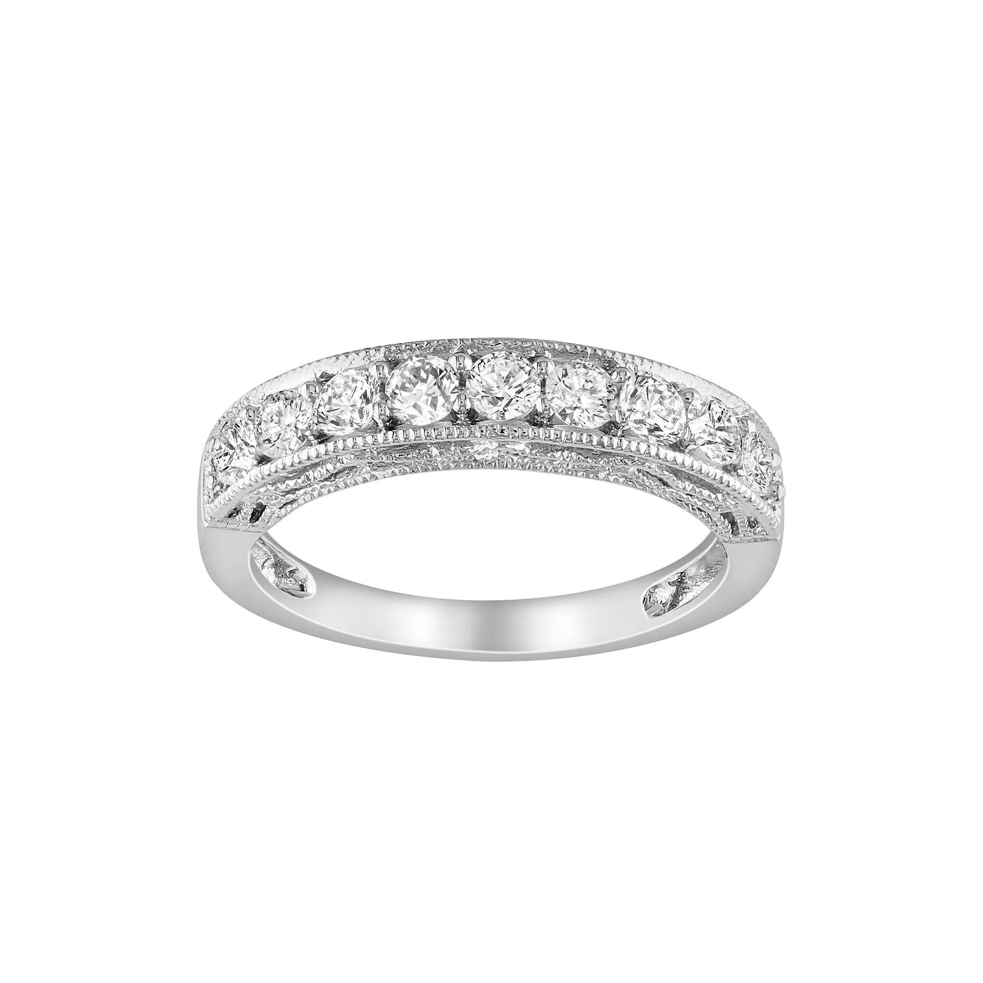 Stella Grace Sterling Silver Lab-Created White Sapphire Engagement Ring, Womens Product Image