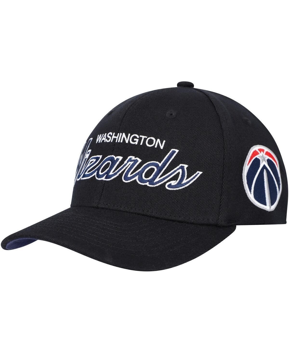 Men's Mitchell & Ness Black Washington Wizards MVP Team Script 2.0 Stretch Snapback Hat, Wiz Black Product Image