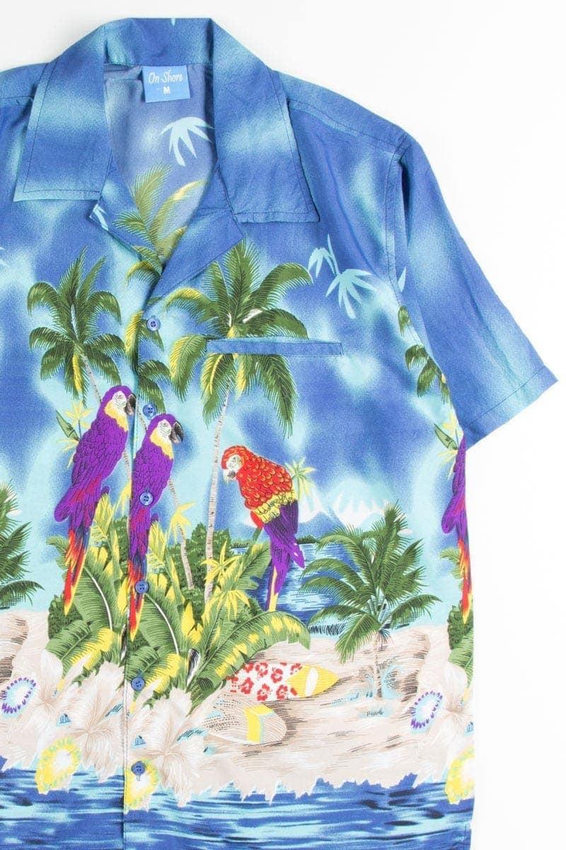 Blue Beach Parrots Hawaiian Shirt Product Image