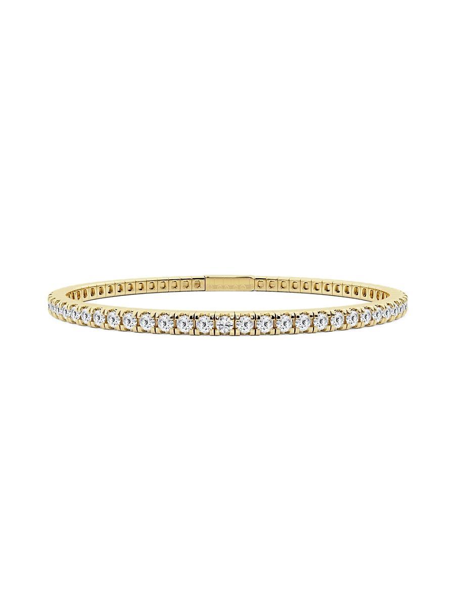 Womens 14K Yellow Gold & Natural Diamond Flexible Bangle/2.00-5.00 TCW Product Image
