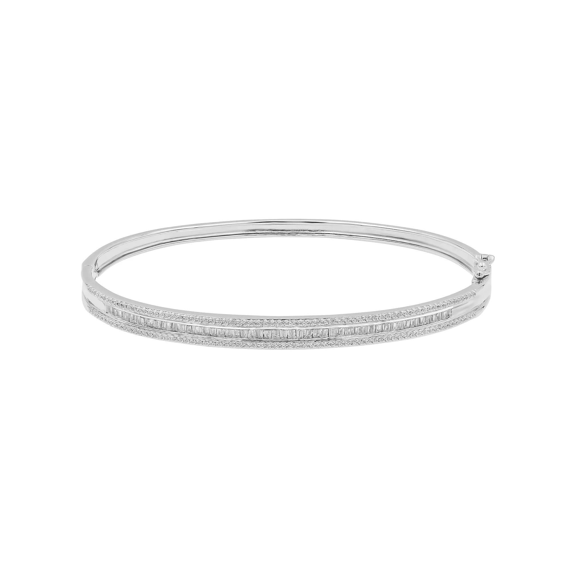 Sterling Silver 1 Carat T.W. Diamond Bangle Bracelet, Women's, Sterlng Silver Product Image