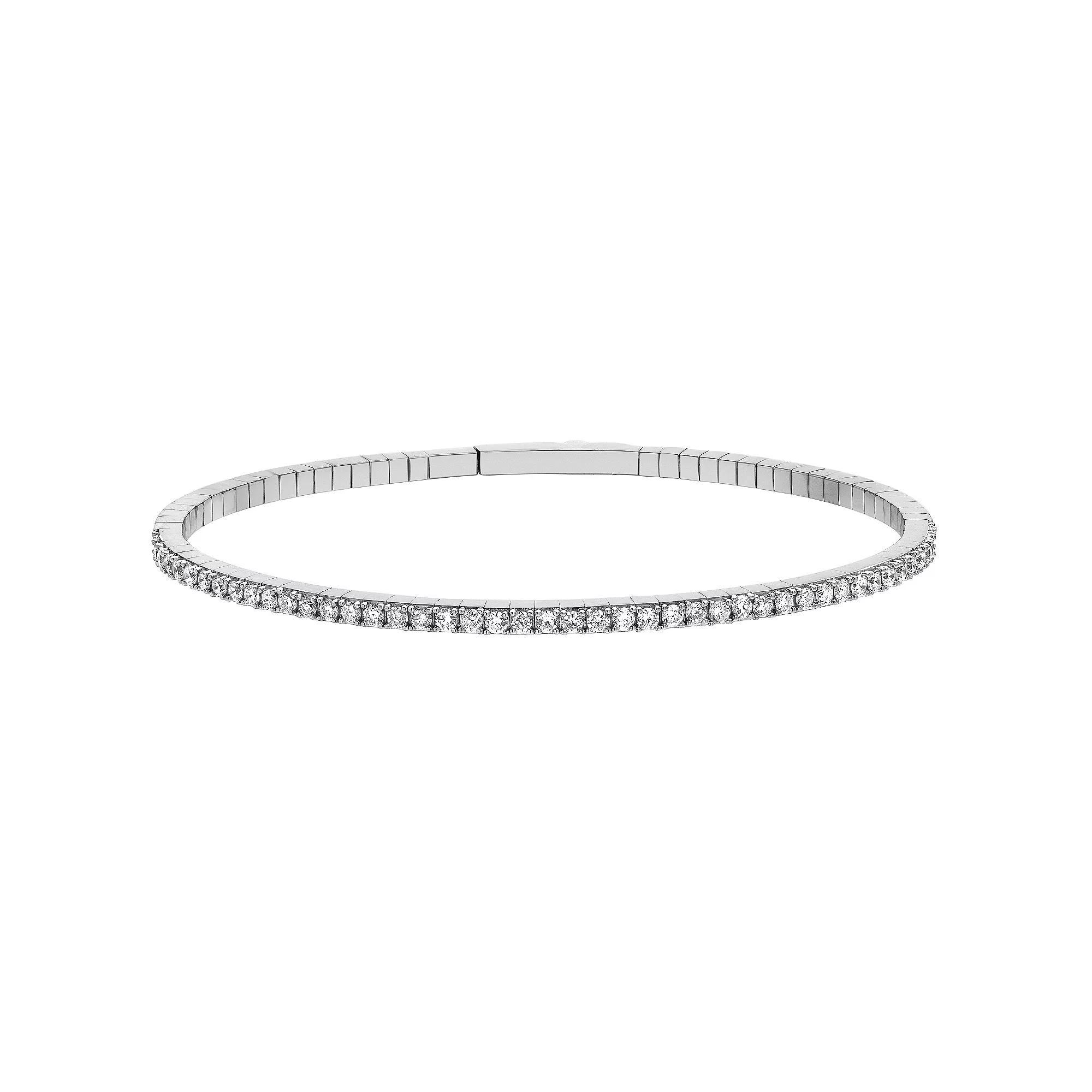 Diamond Brilliance Sterling Silver 1 Carat T.W. Lab-Created Diamond Bangle Bracelet, Women's, Size: 7", Silver Tone Product Image