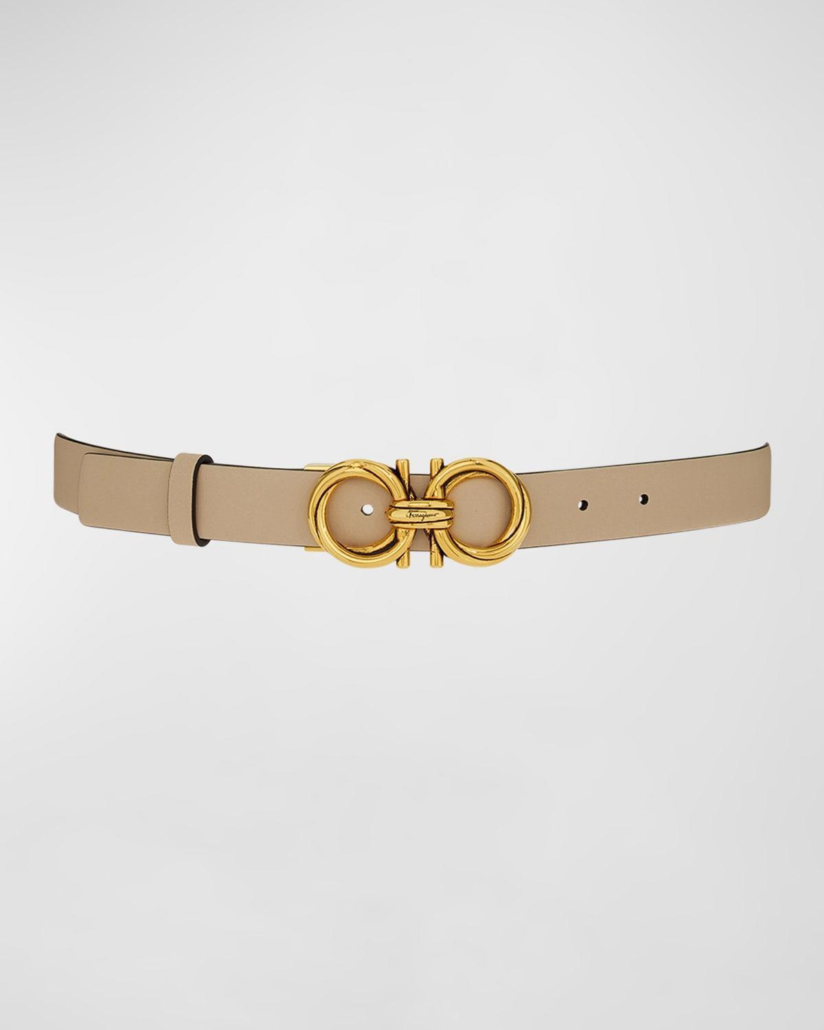 Womens Gancini Adjustable Cut-to-Size Reversible Hammered Leather Belt Product Image