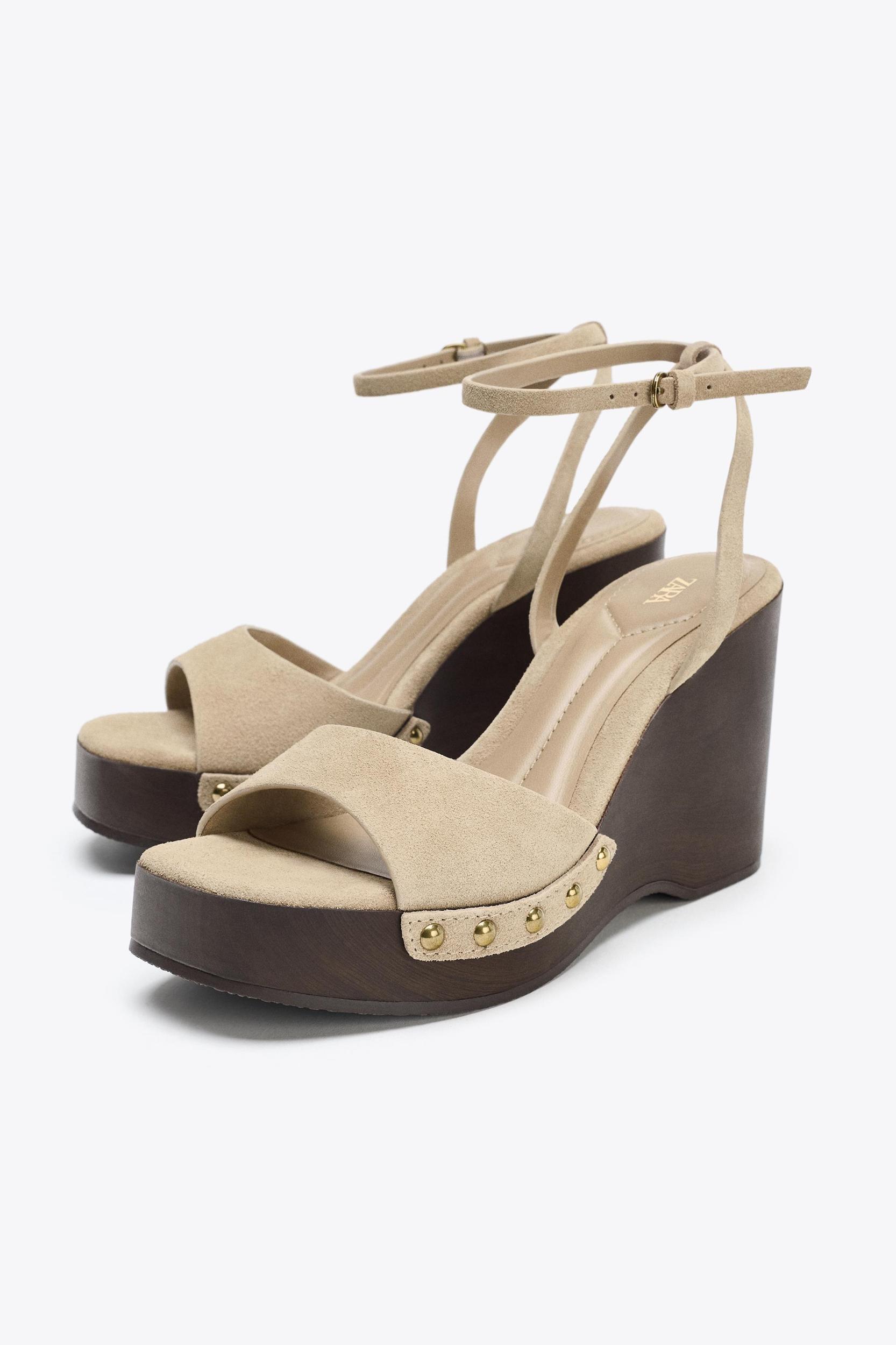 STUDDED SUEDE SANDALS Product Image