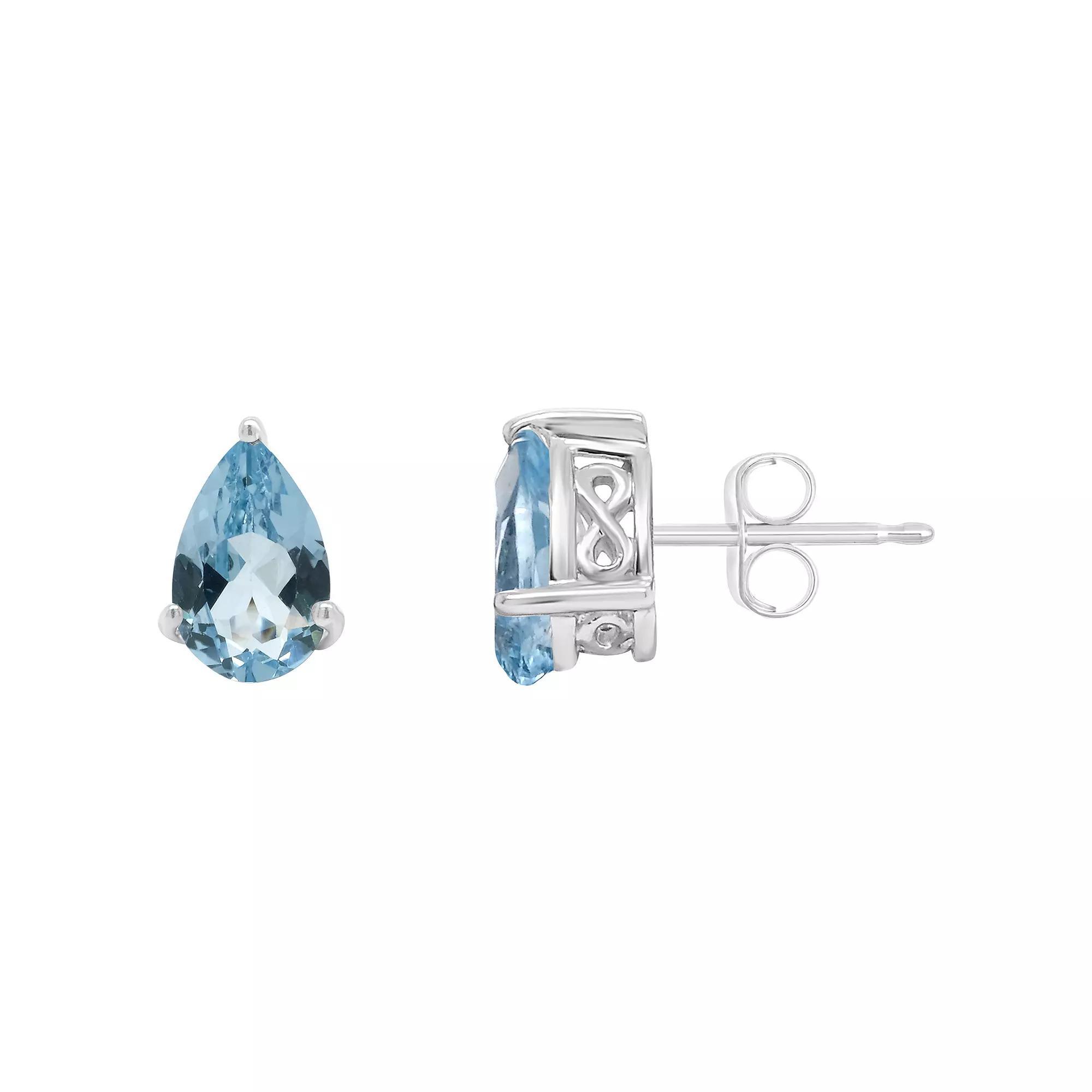 Alyson Layne Sterling Silver Gemstone Teardrop Stud Earrings, Womens, Pink Quartz Product Image