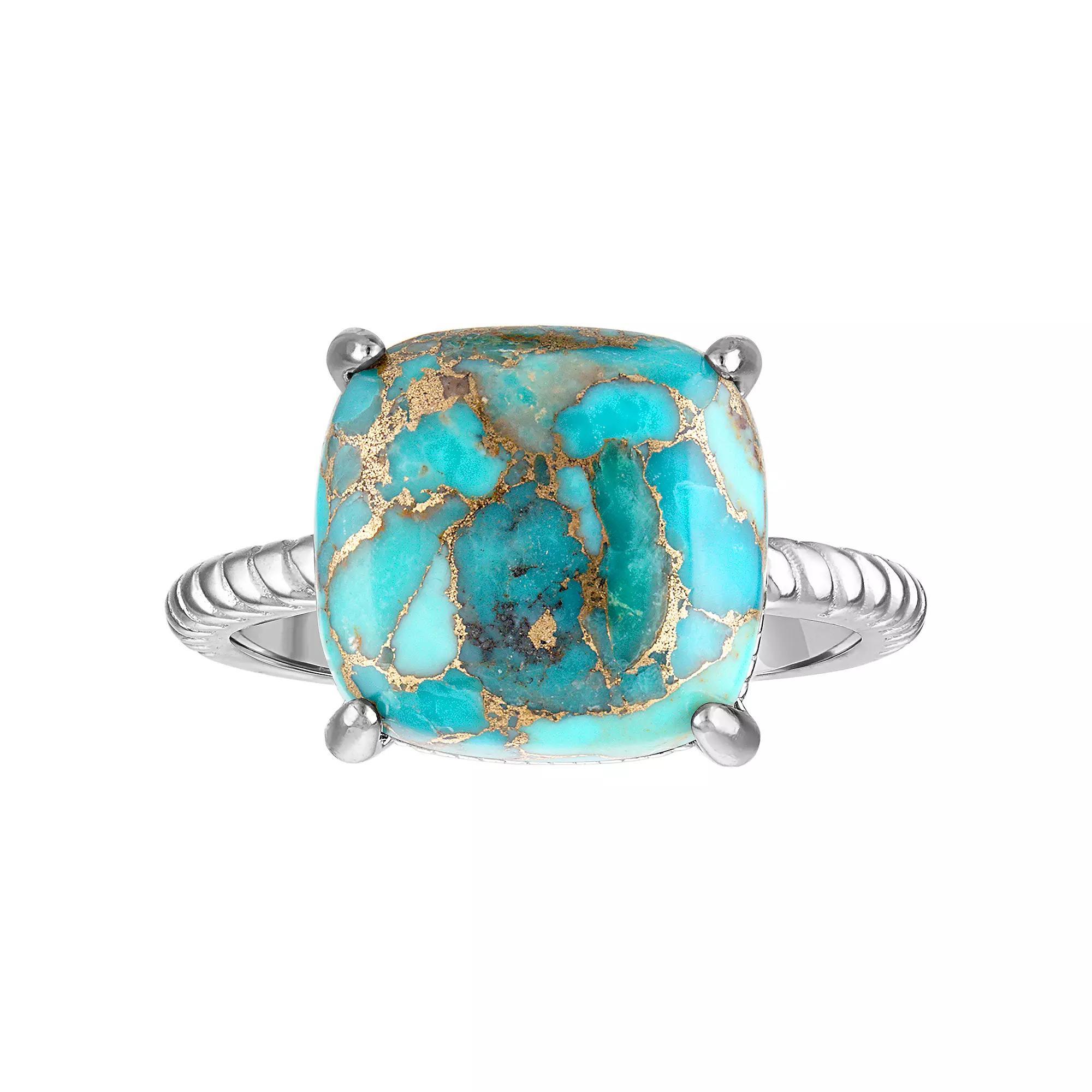 Designs by Gioelli Sterling Silver Blue Copper Turquoise Ring, Womens Product Image