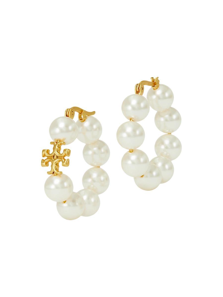 Kira Pearly Hoop Earrings Product Image