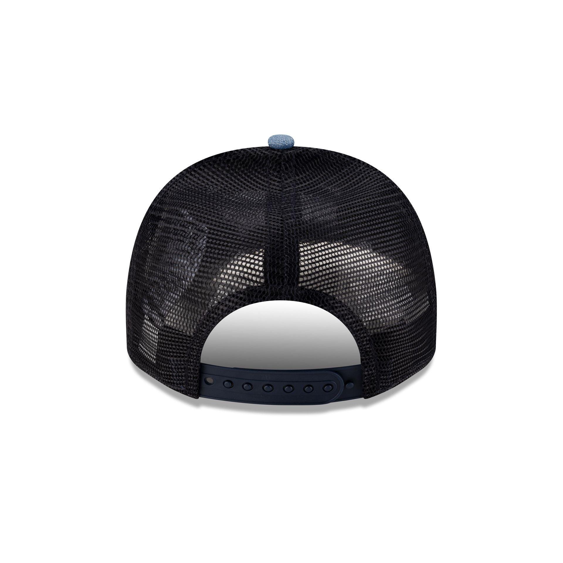 New Era Cap Square Logo Light Denim 9FORTY A-Frame Trucker Hat Male Product Image