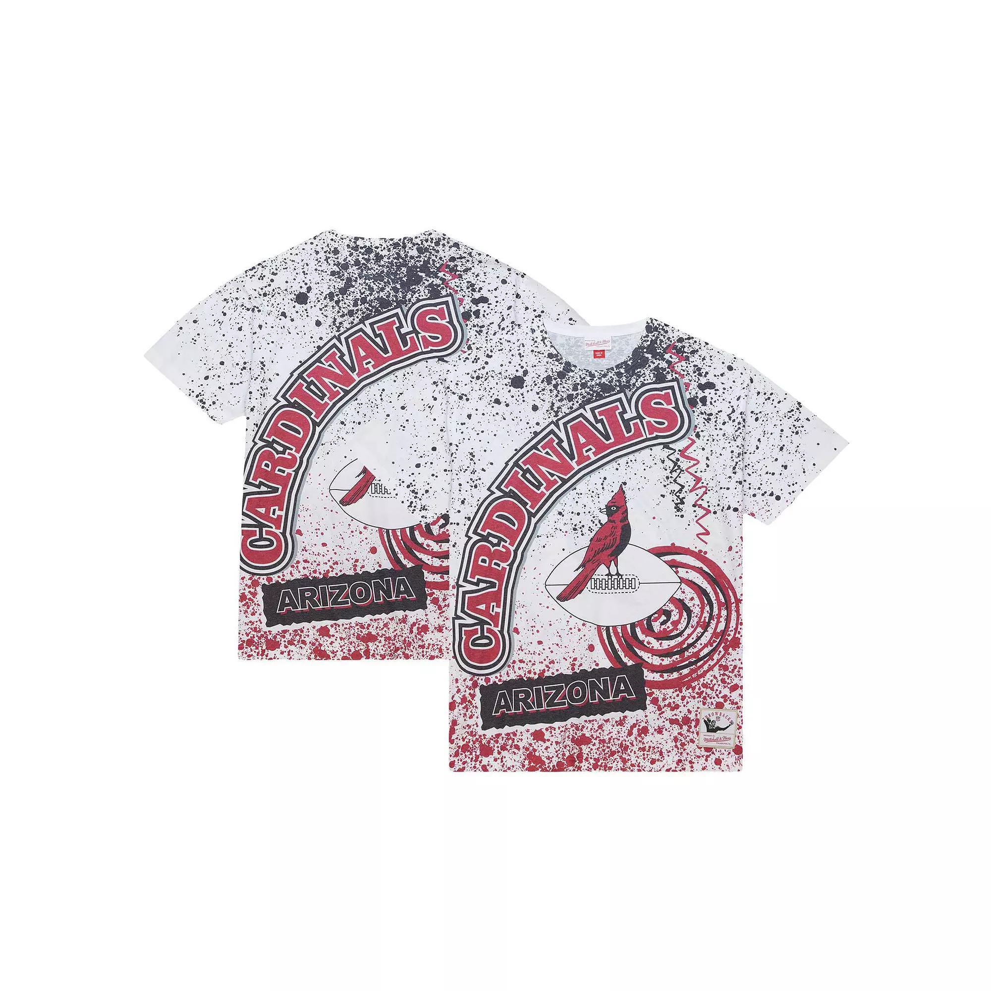 Men's Mitchell & Ness White Arizona Cardinals Team Burst Sublimated T-Shirt, Size: Medium Product Image