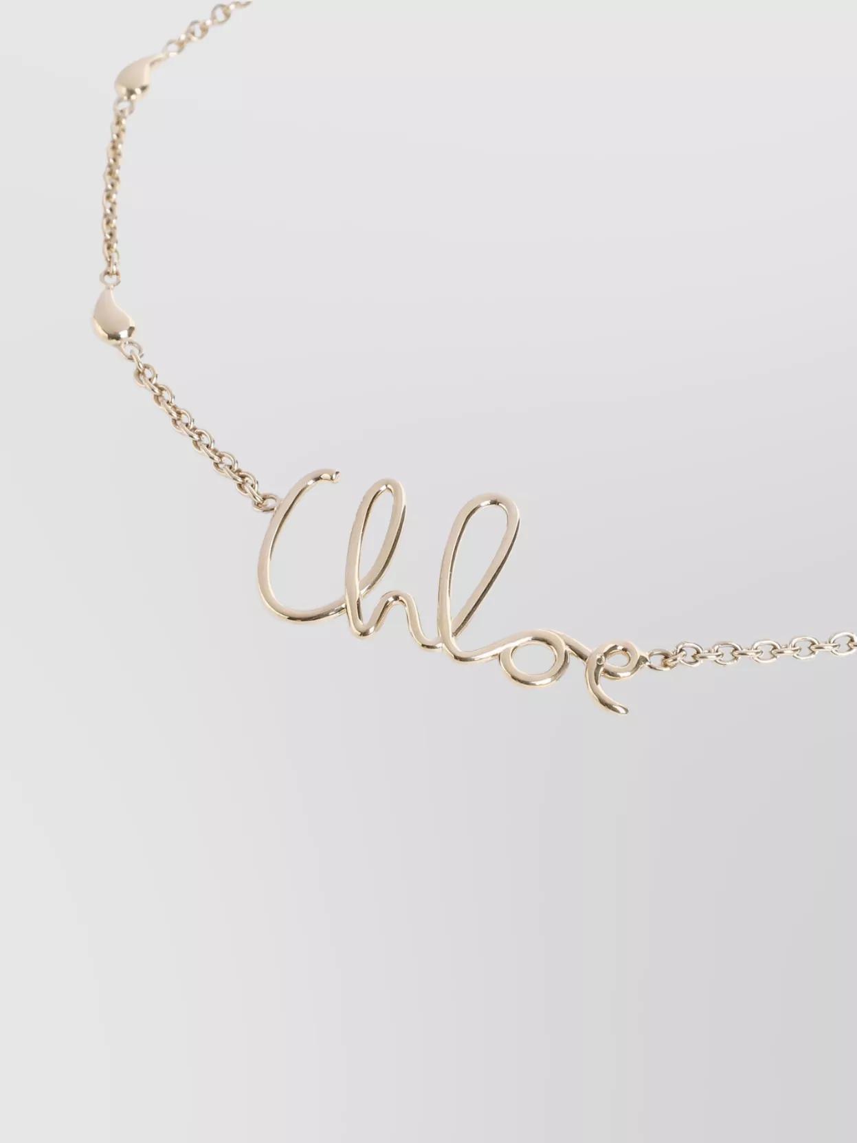 CHLOÉ Golden Logo Shells Necklace Product Image