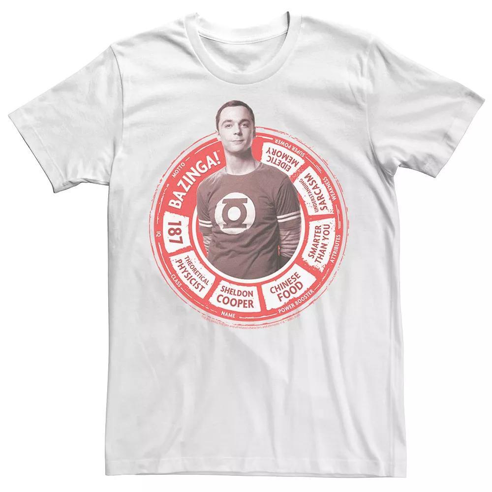 Men's The Big Bang Theory Sheldon Statistics Tee, Size: Small, White Product Image