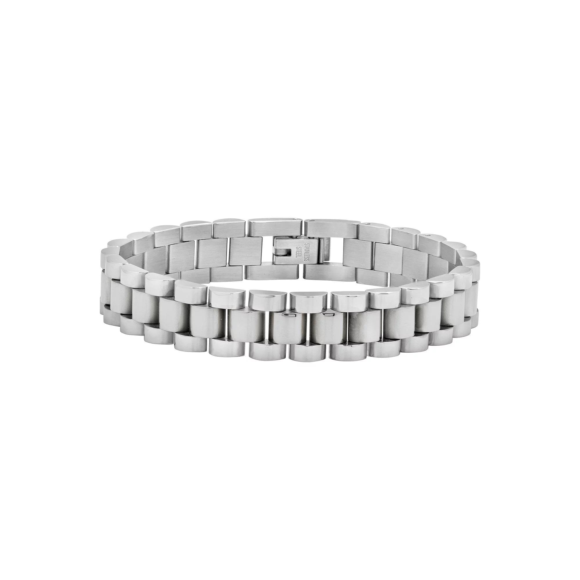 MC Collective Thin Watch Band Chain Bracelet, Women's, Size: 7", Silver Tone Product Image