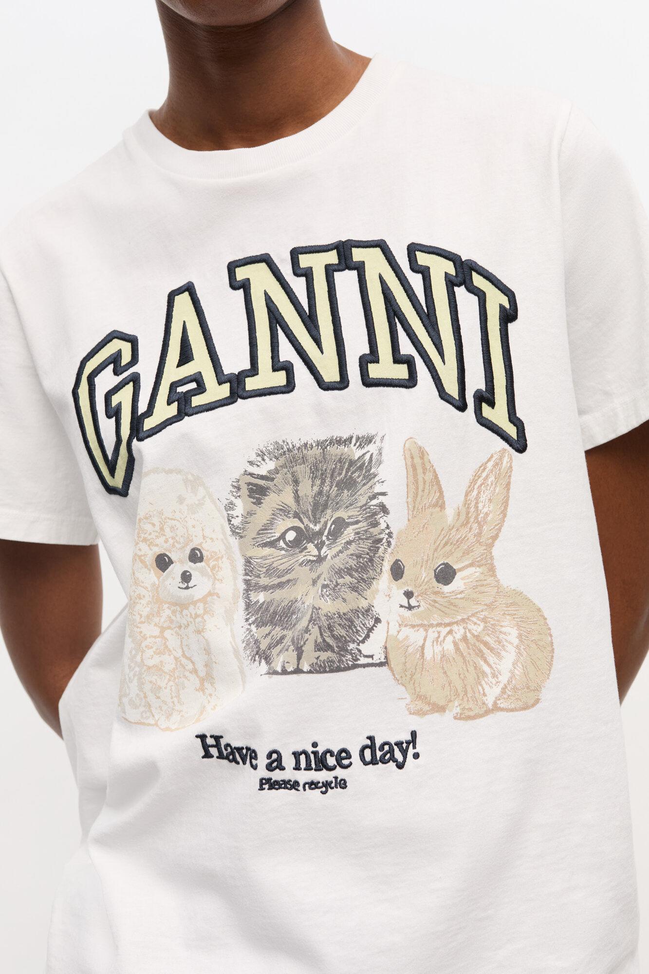 White Animal Print T-shirt Product Image