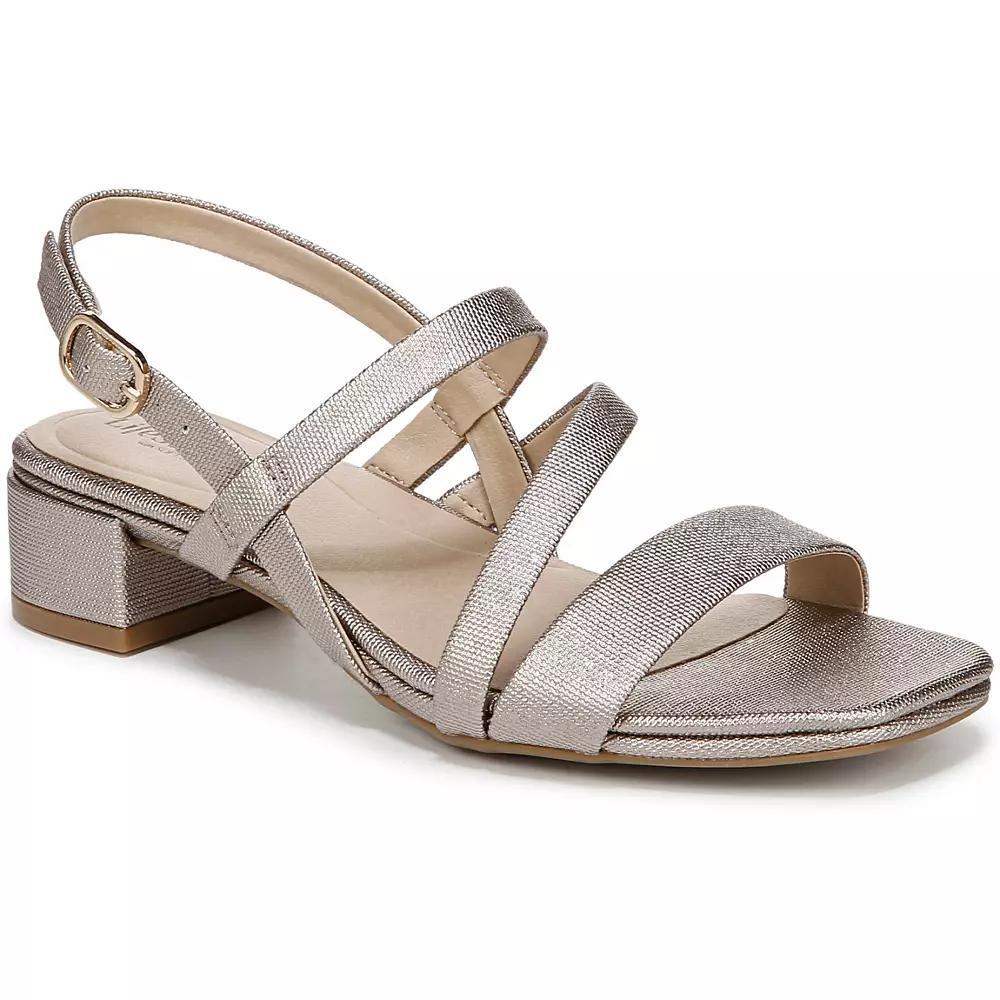 LifeStride Janet Women's Slingback Dress Sandals, Size: 7 Wide, Bronze Faux Leather Product Image