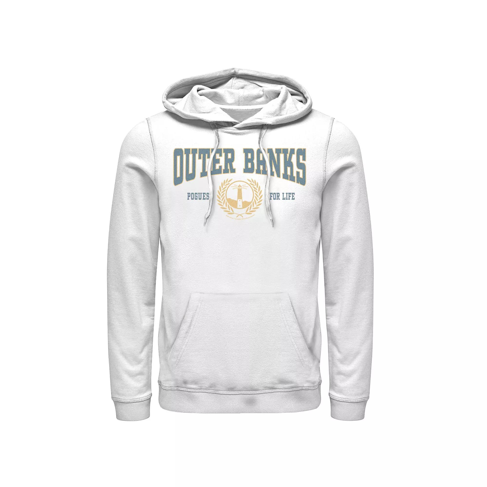 Men's Outer Banks Collegiate Style Crest Hoodie, Boy's, Size: Medium, White Product Image
