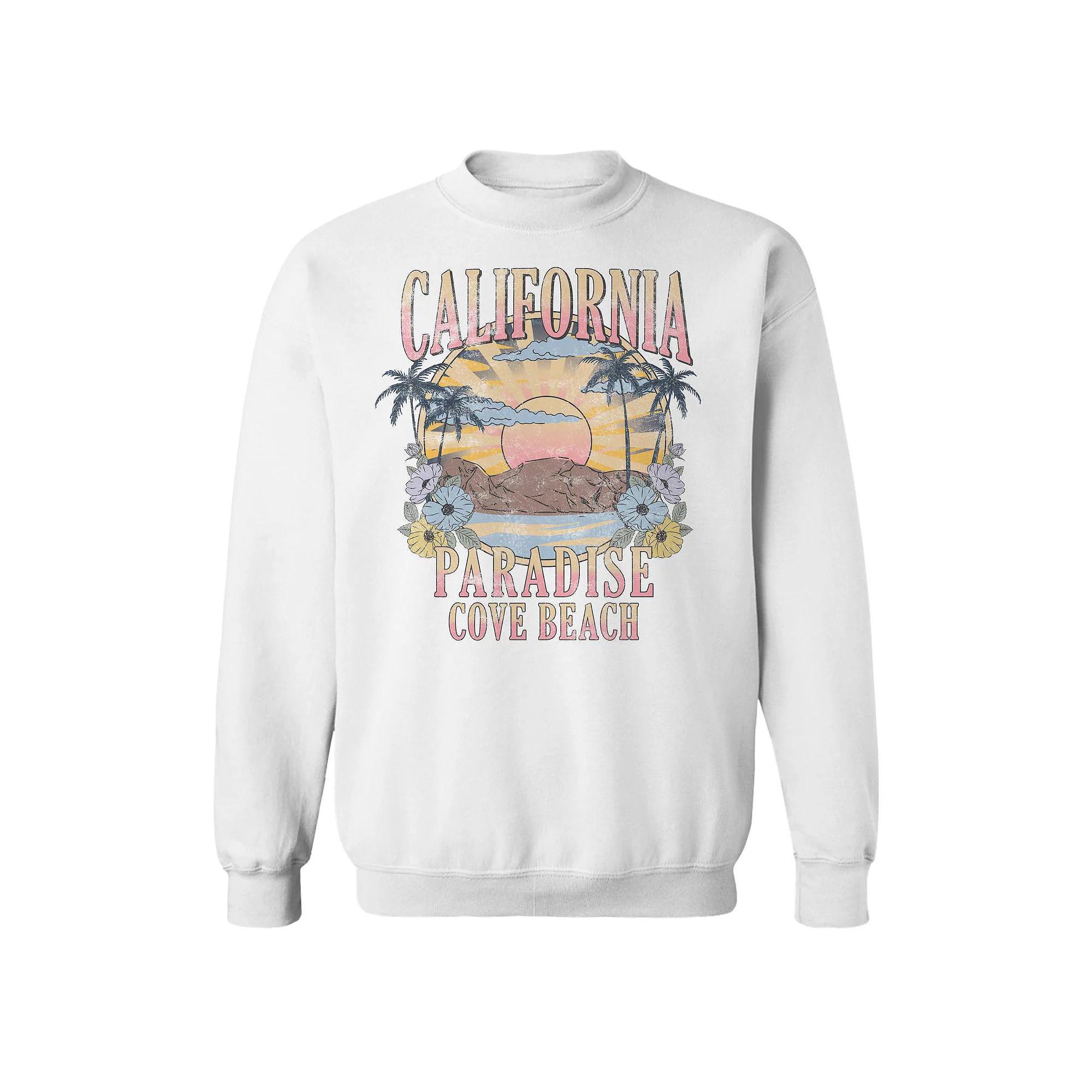 Junior's Cove Beach Graphic Fleece Sweatshirt, Women's, Size: Medium, White Product Image