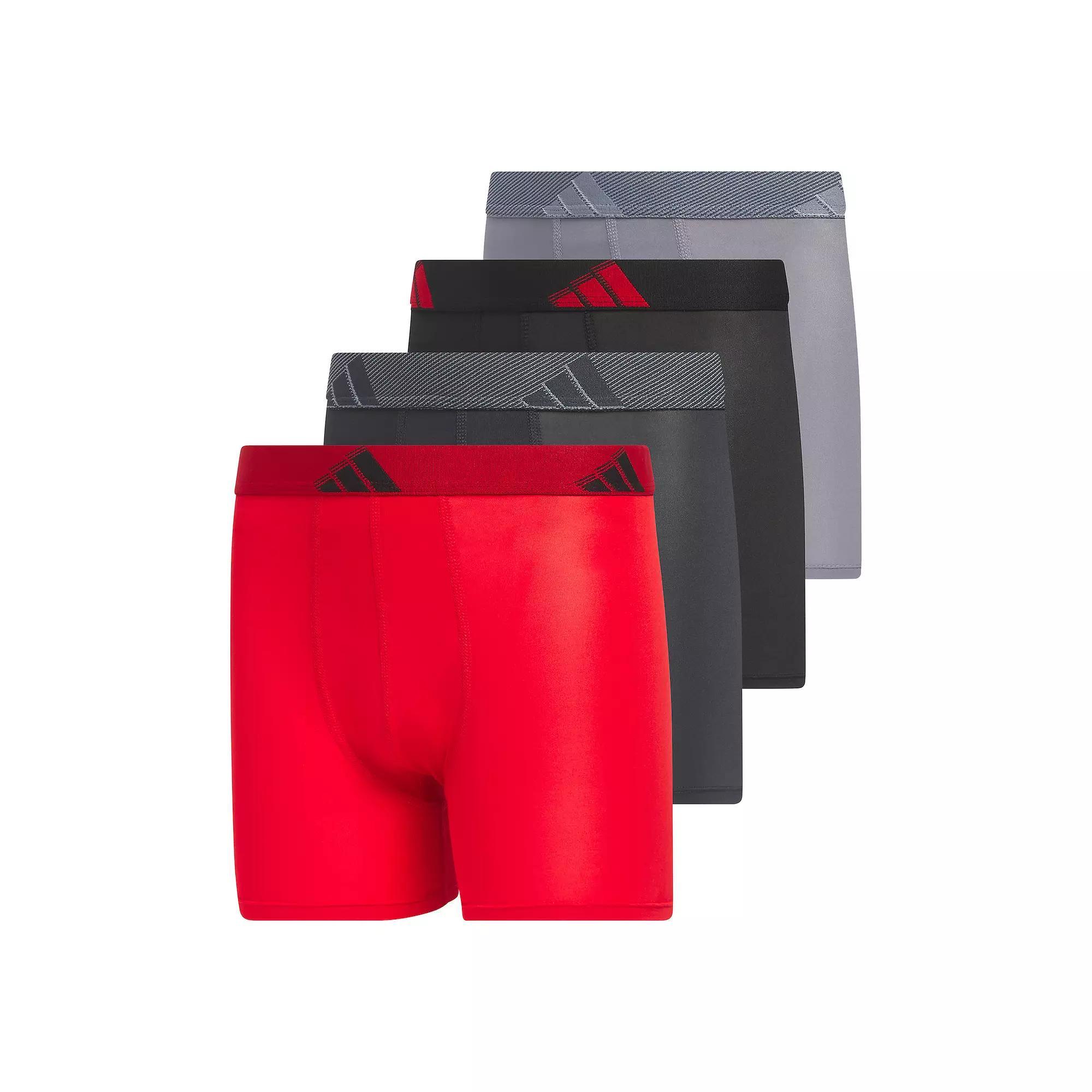 Boys 4-20 Adidas Youth Microfiber 4-Pack Boxer Brief, Boy's, Size: Large, Red Product Image
