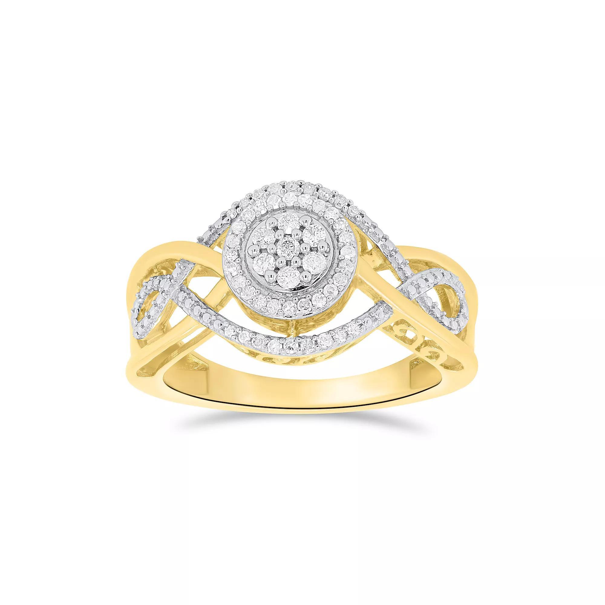 1/4 Carat T.W. Diamond Promise Ring, Women's, Size: 9, Two Tone Product Image