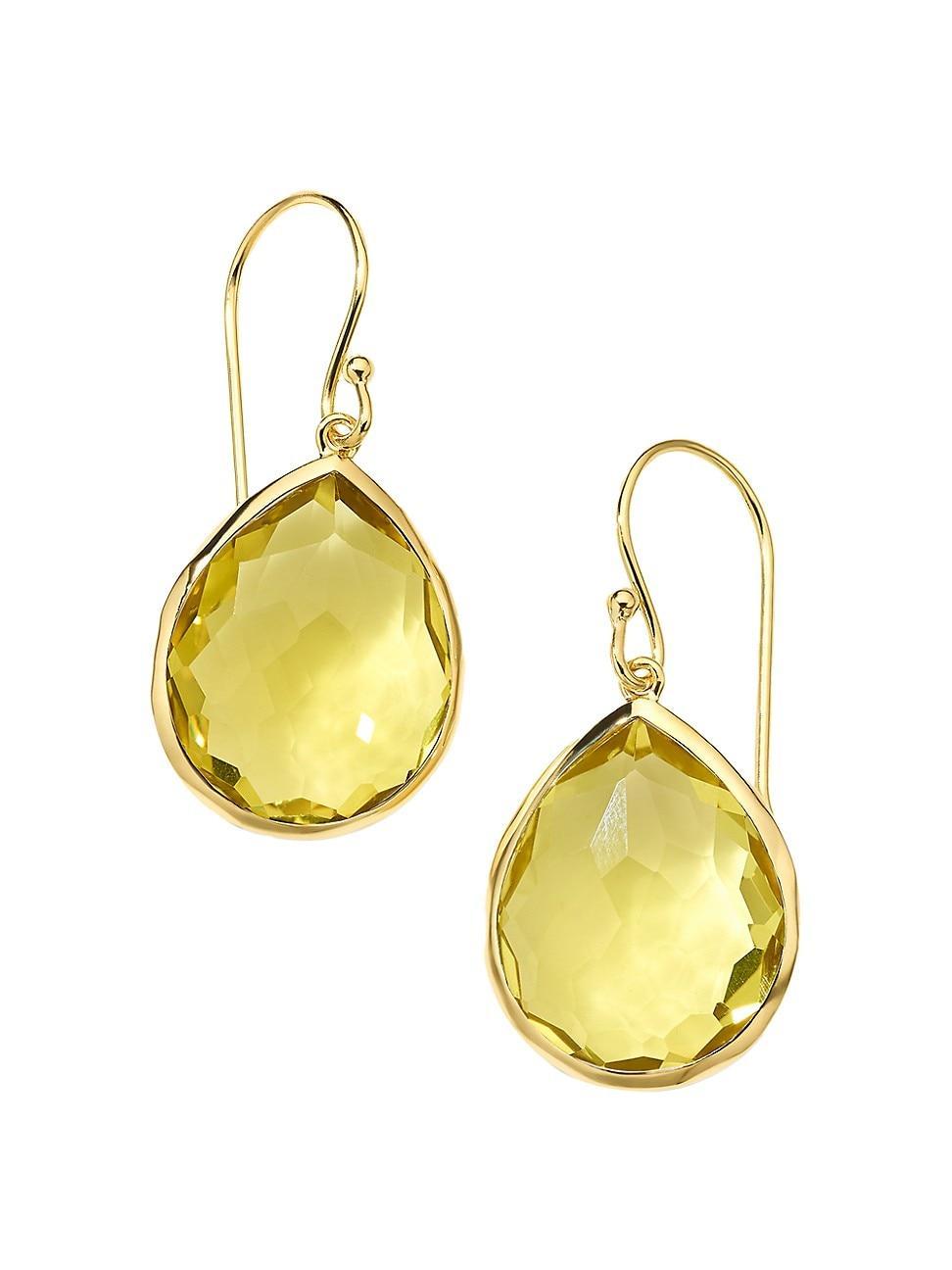 Womens Rock Candy 18K Green Gold & Amethyst Medium Teardrop Earrings Product Image