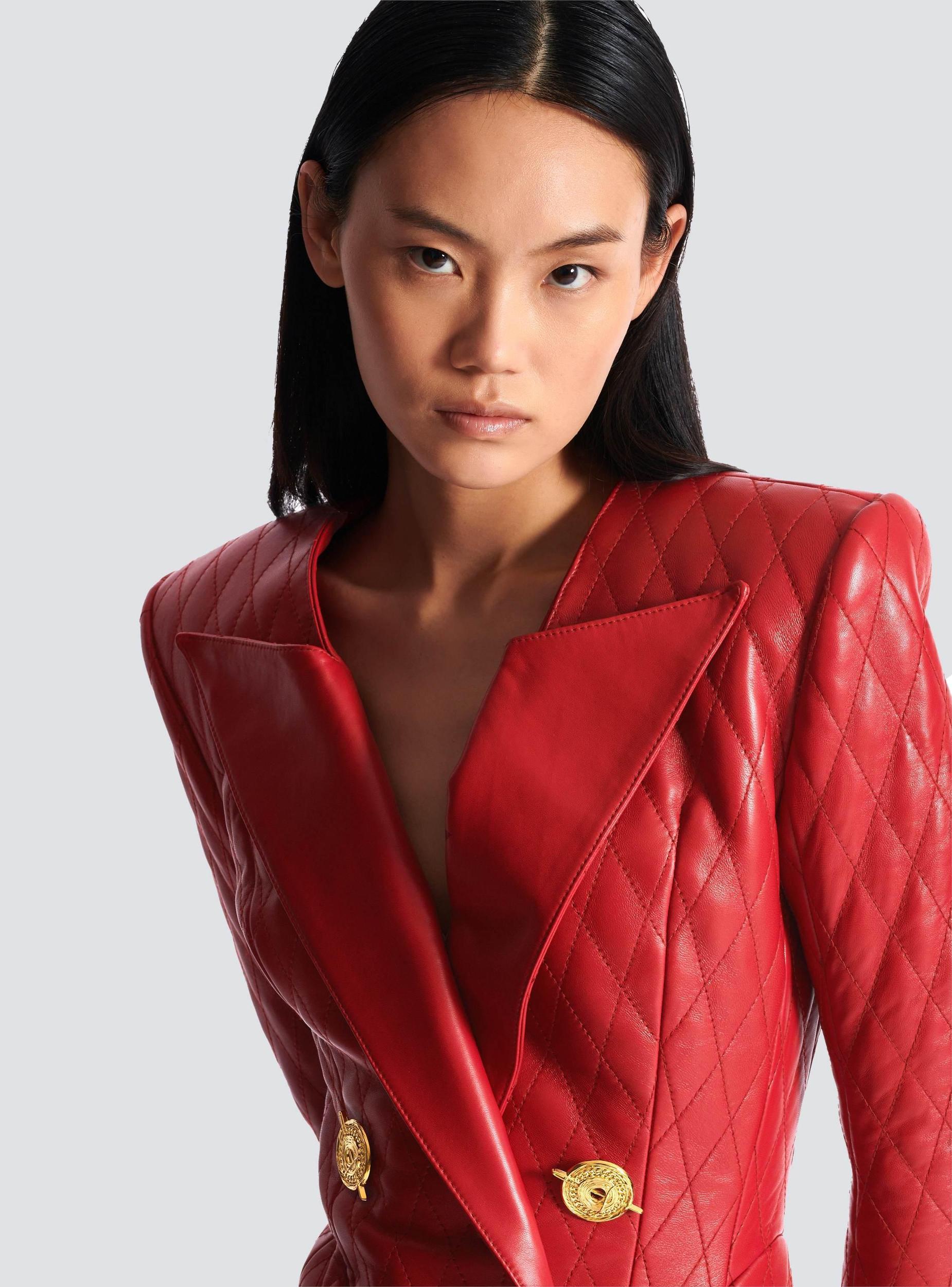 Short quilted leather dress Product Image