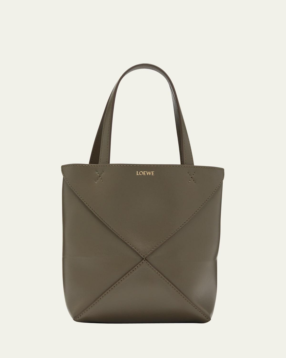 Puzzle Fold Mini Tote Bag in Shiny Leather Product Image