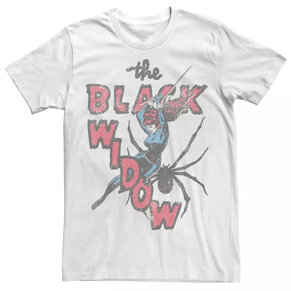 Men's Marvel Thrifted Black Widow Tee, Size: XXL, White Product Image