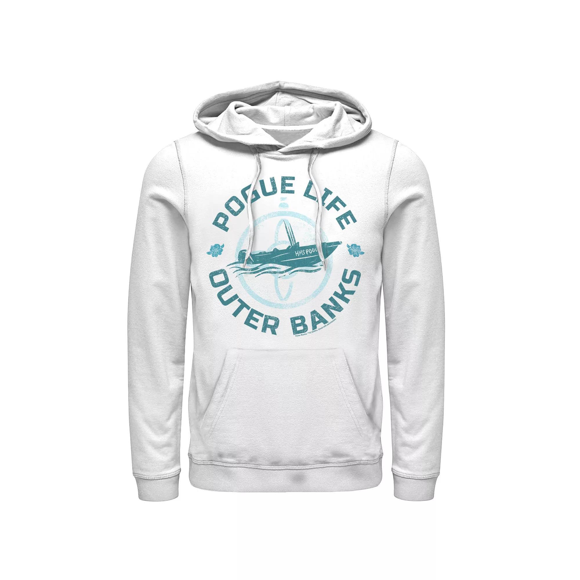 Men's Outer Banks Pogue Life Blue Hue Portrait Hoodie, Size: XXL, White Product Image