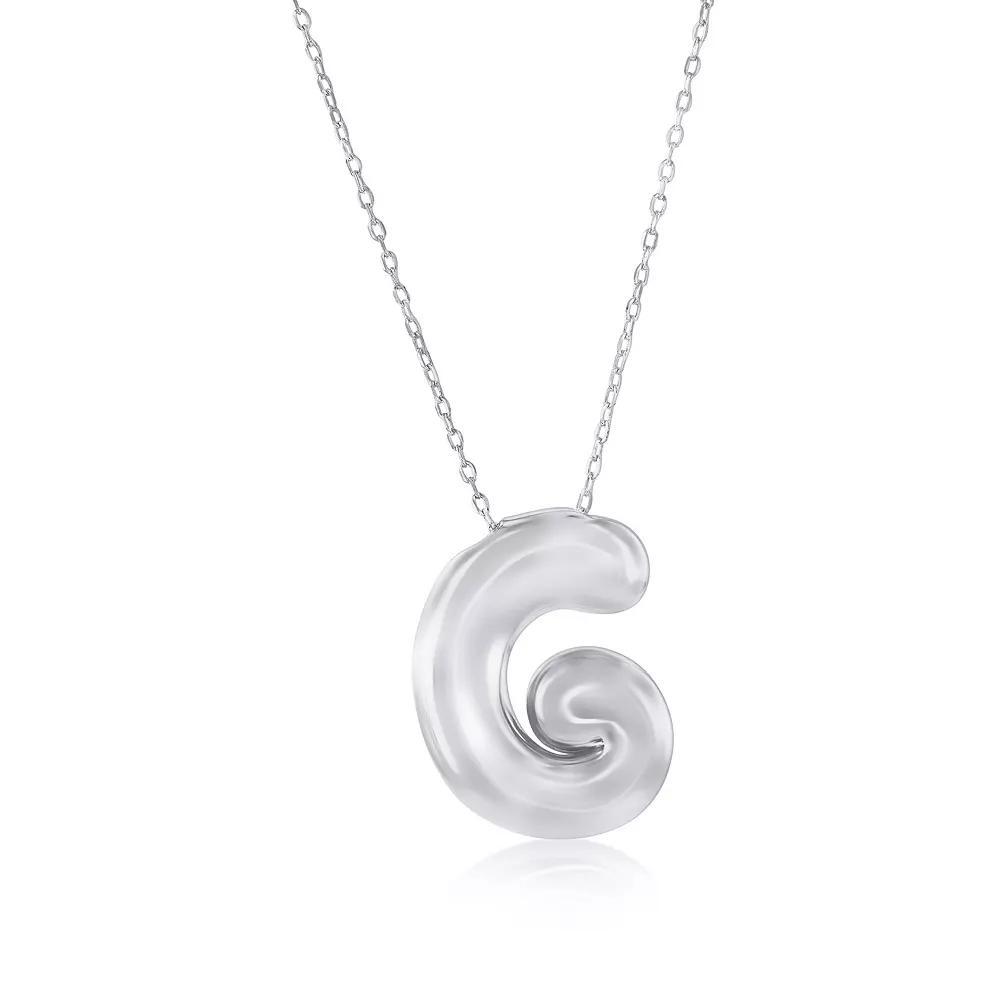 Argento Bella Sterling Silver Bubble Initial Necklace, Women's, Size: 16-18" ADJ, Sterling G Product Image