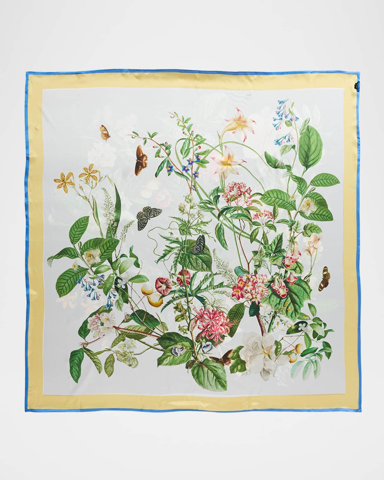 Addison Floral-Print Silk Scarf Product Image