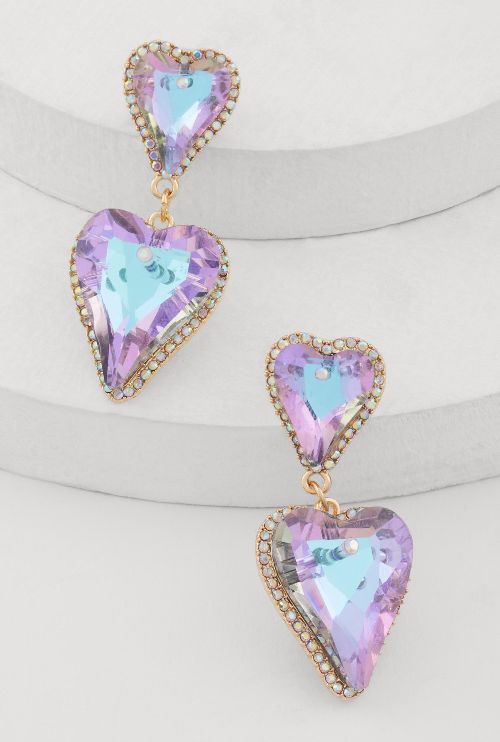 Abstract Rhinestone Studded Hoop Earrings Female Product Image