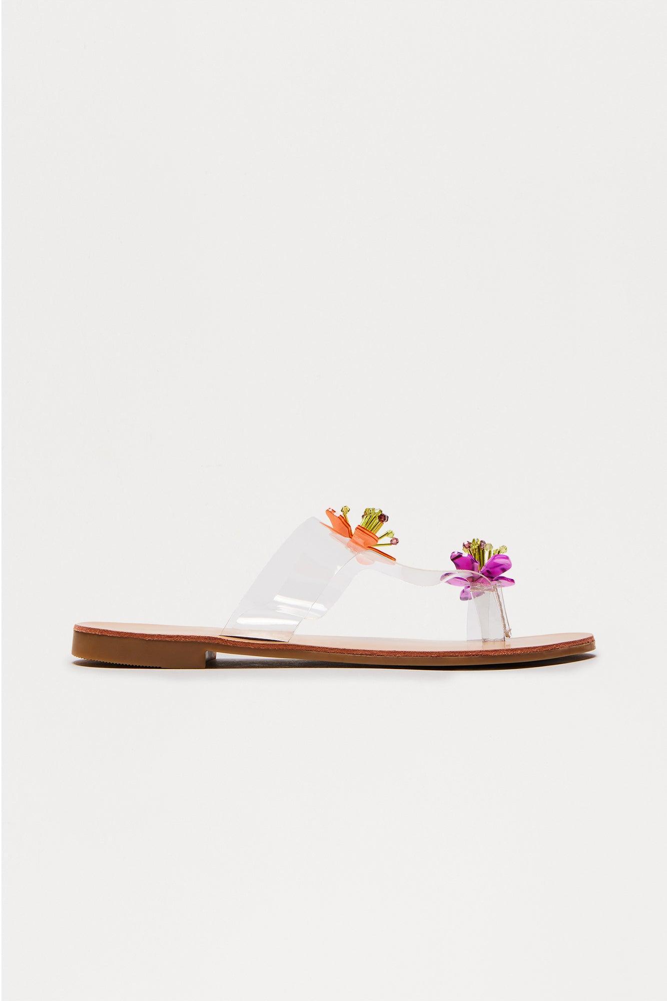 Petite Petals Toe Ring Flip Flops - Nude Product Image