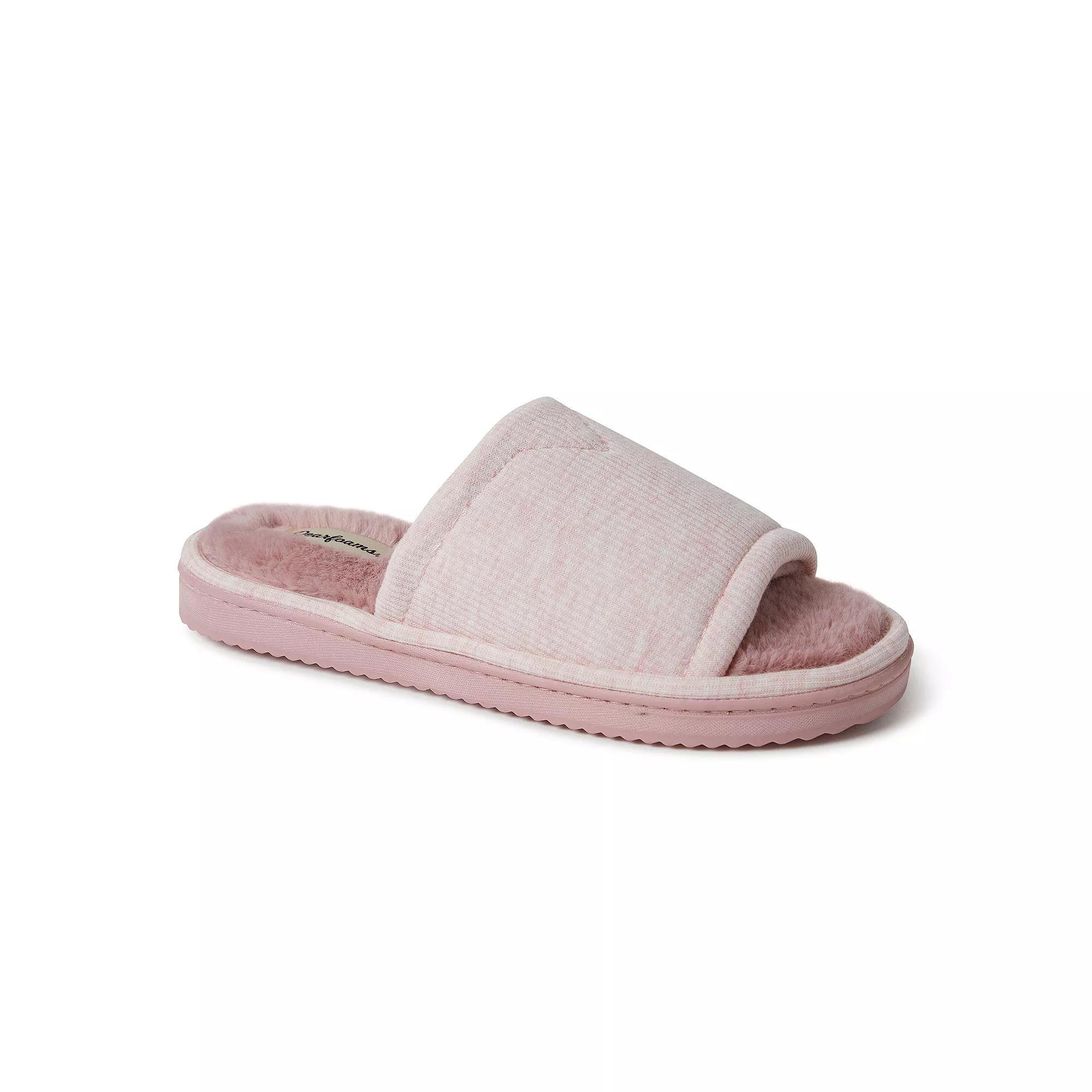 Dearfoams Demi-Rib Knit Women's Slide Slippers, Size: Large, Pale Pink Product Image