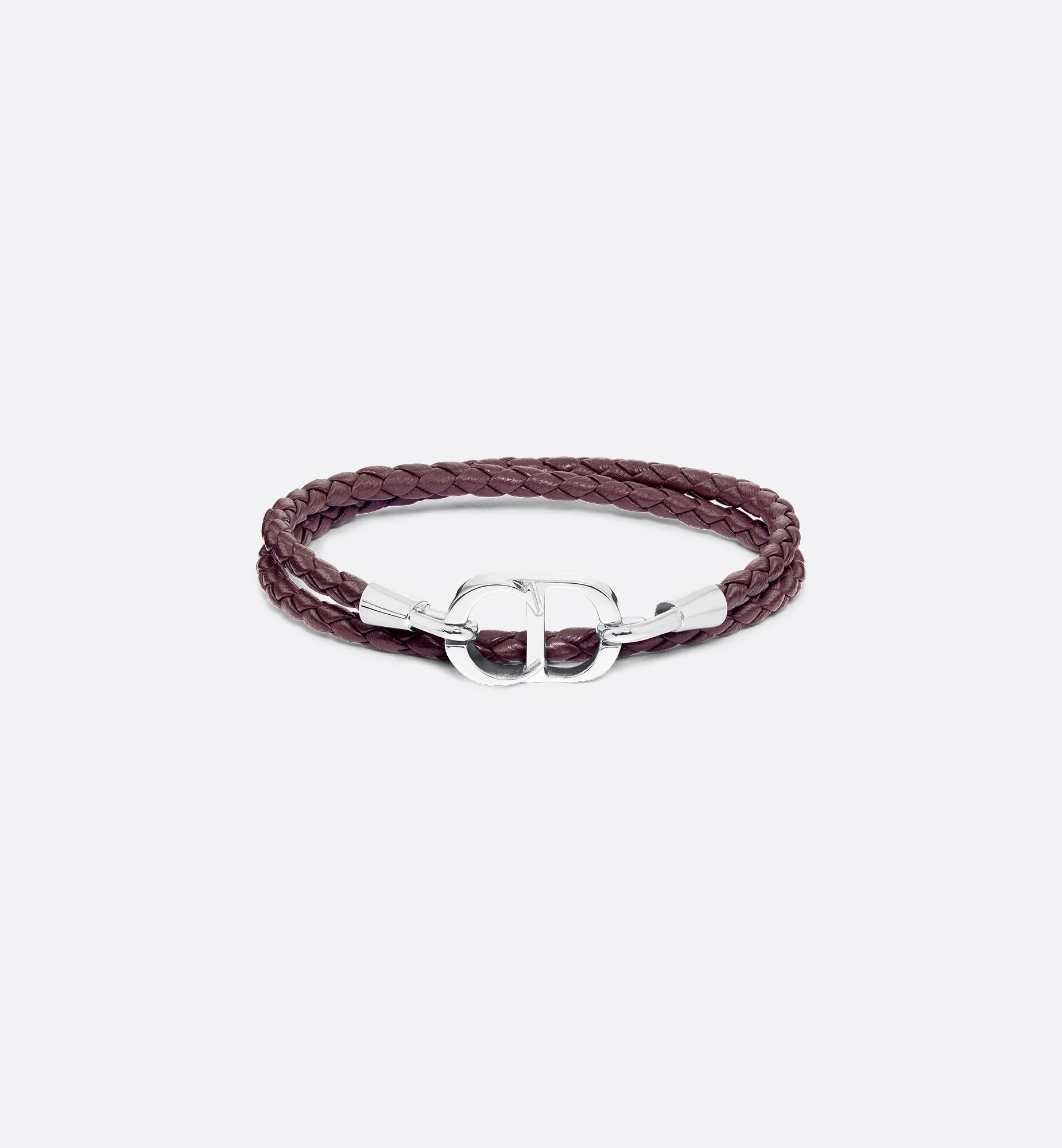 CD Icon Braided Leather Double Bracelet Product Image