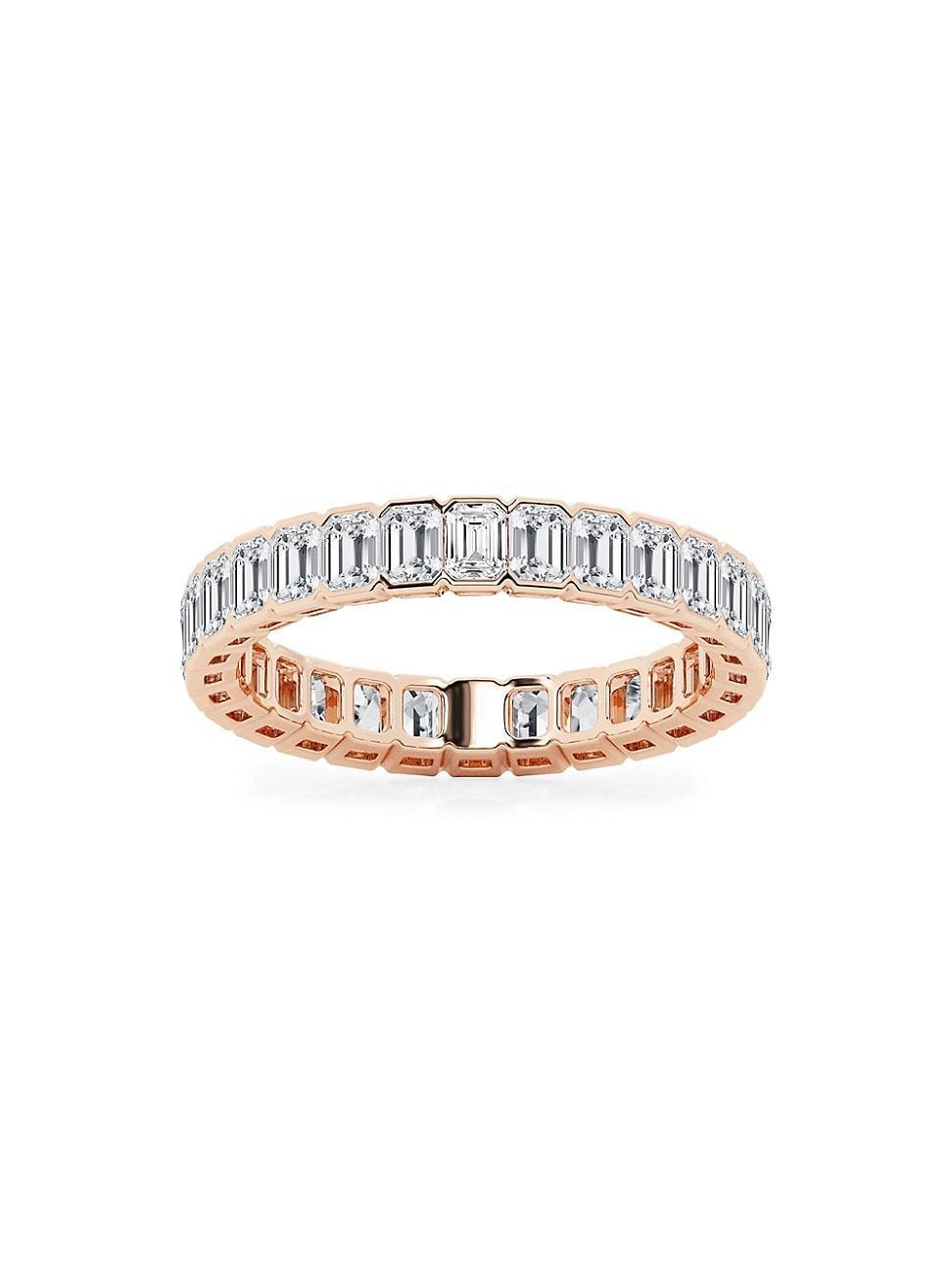 Womens 14K Rose Gold & Emerald-Cut Lab-Grown Diamond Eternity Band/2.00-5.00 TCW Product Image